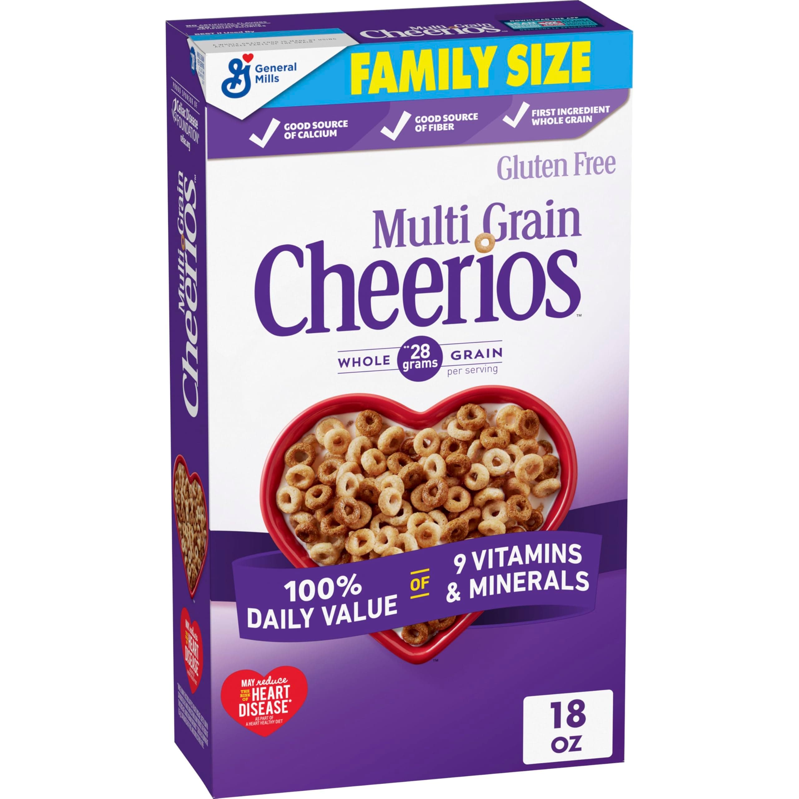 Multi Grain Cheerios, Multigrain Cereal, Gluten Free, 18 oz