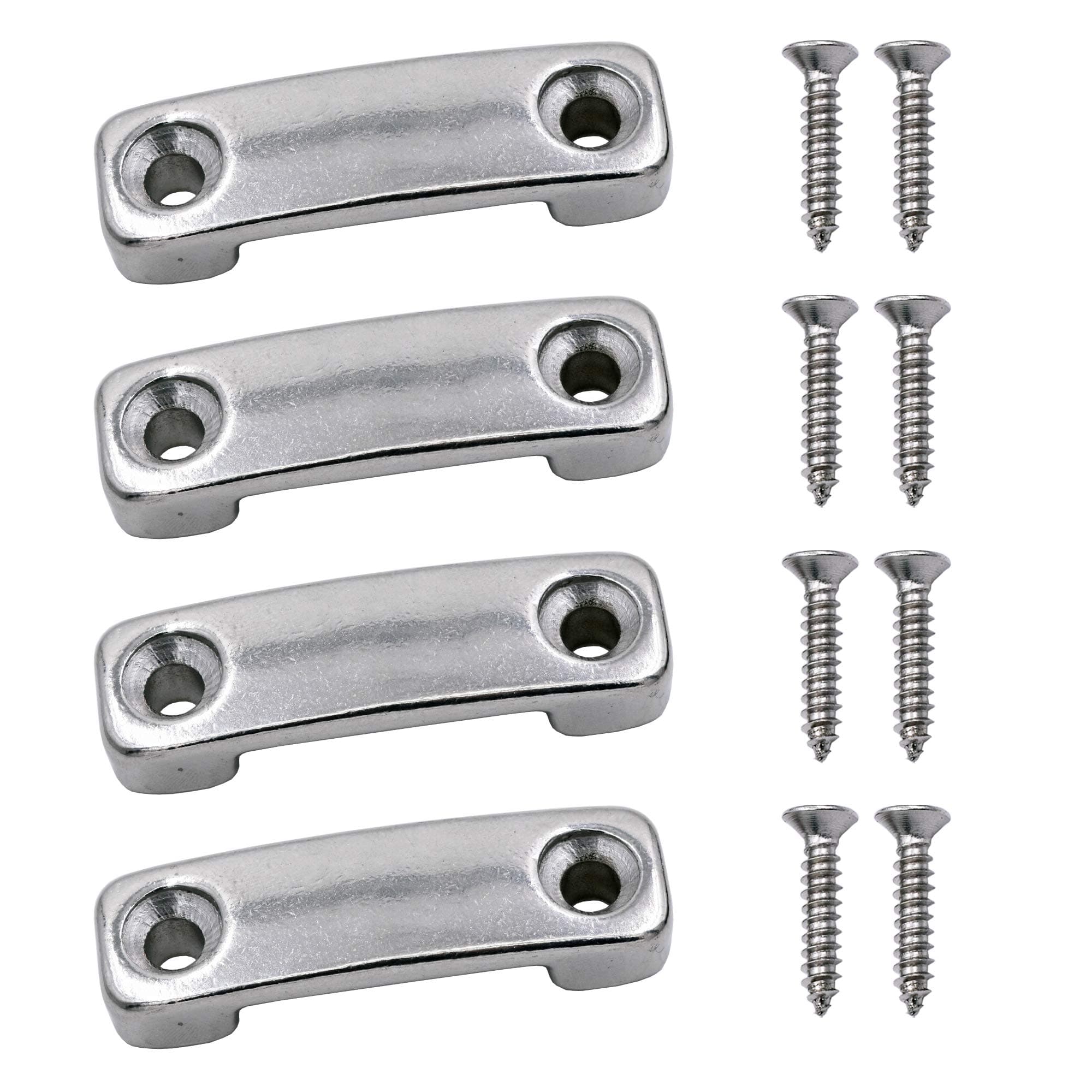 YYST 25MM (One Inch) SS 316 Bimini Top Strap Pad Eye Footman's Loop SS 316 Heavy Duty for Boat,Kayak Tie Downs,etc –Hardware Included -No Webbing (4)