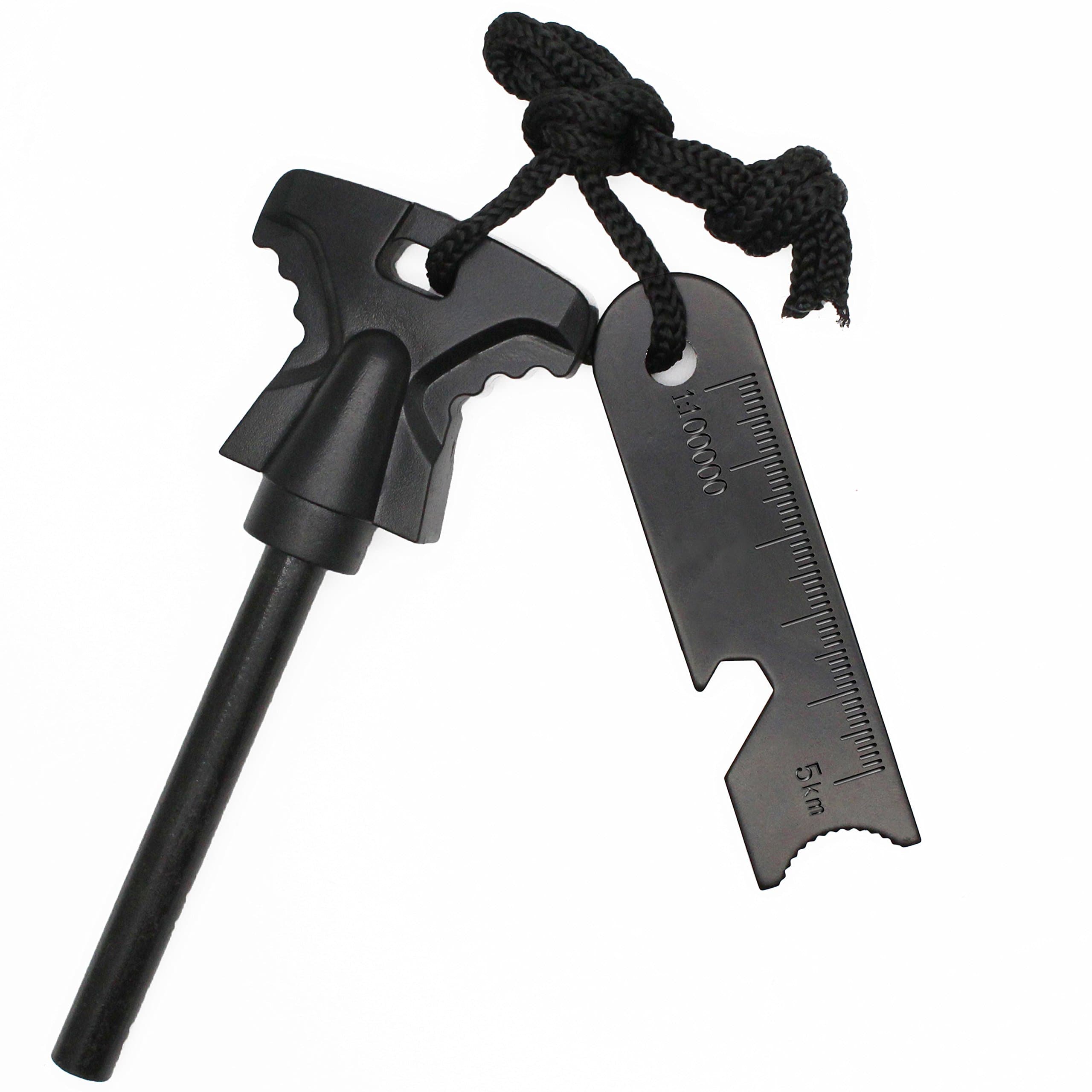 Greadio Emergency Survival Magnesium Fire Starter 6-in-1 Tool with 15000 Strikes for Camping, Hiking and Outdoors.