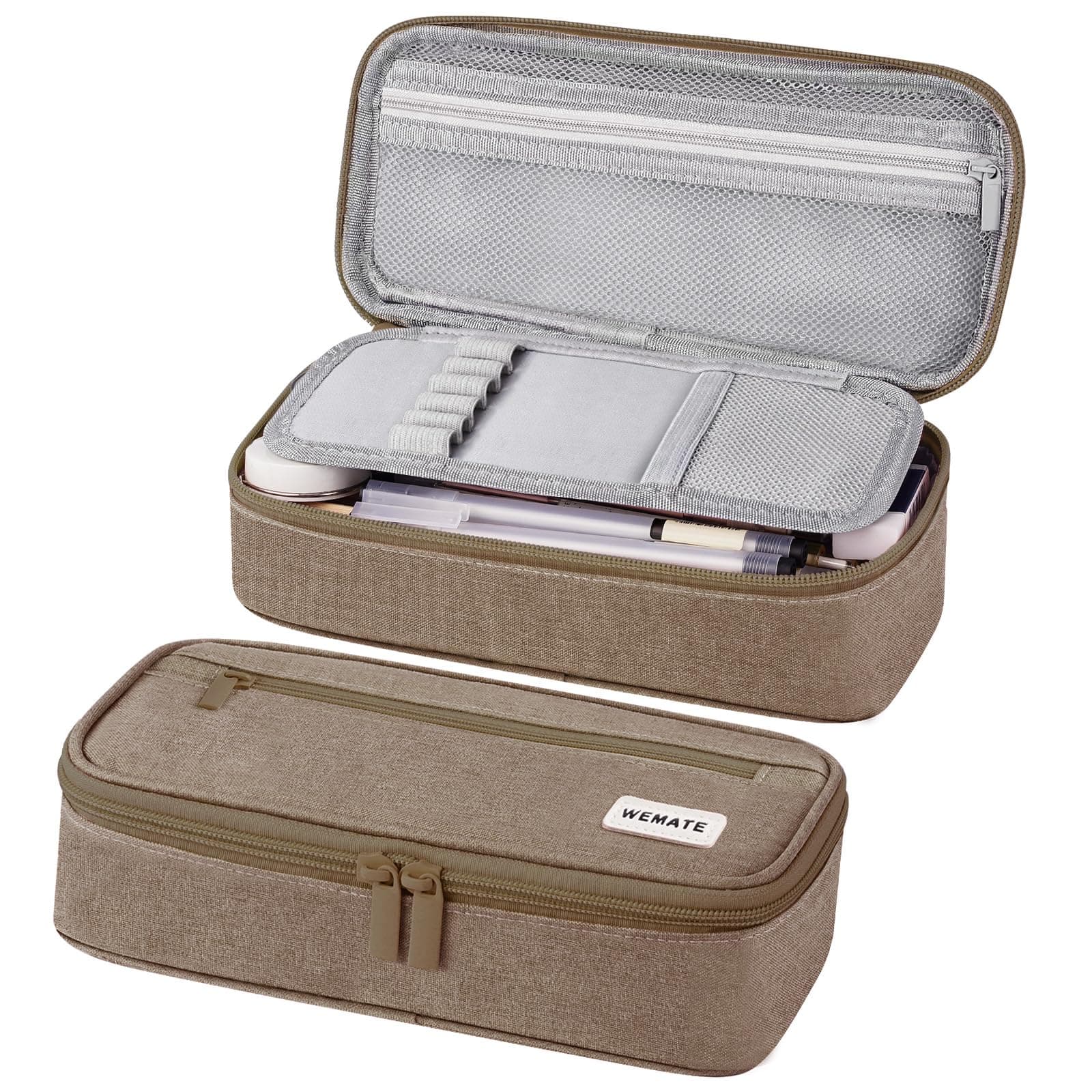 WEMATE Pencil Case, Large Storage Organizer for Stationery, Back - to - School Essential, Teacher Must - have, Big Pencil Pouch, Marker Case School Supplies for College & High School