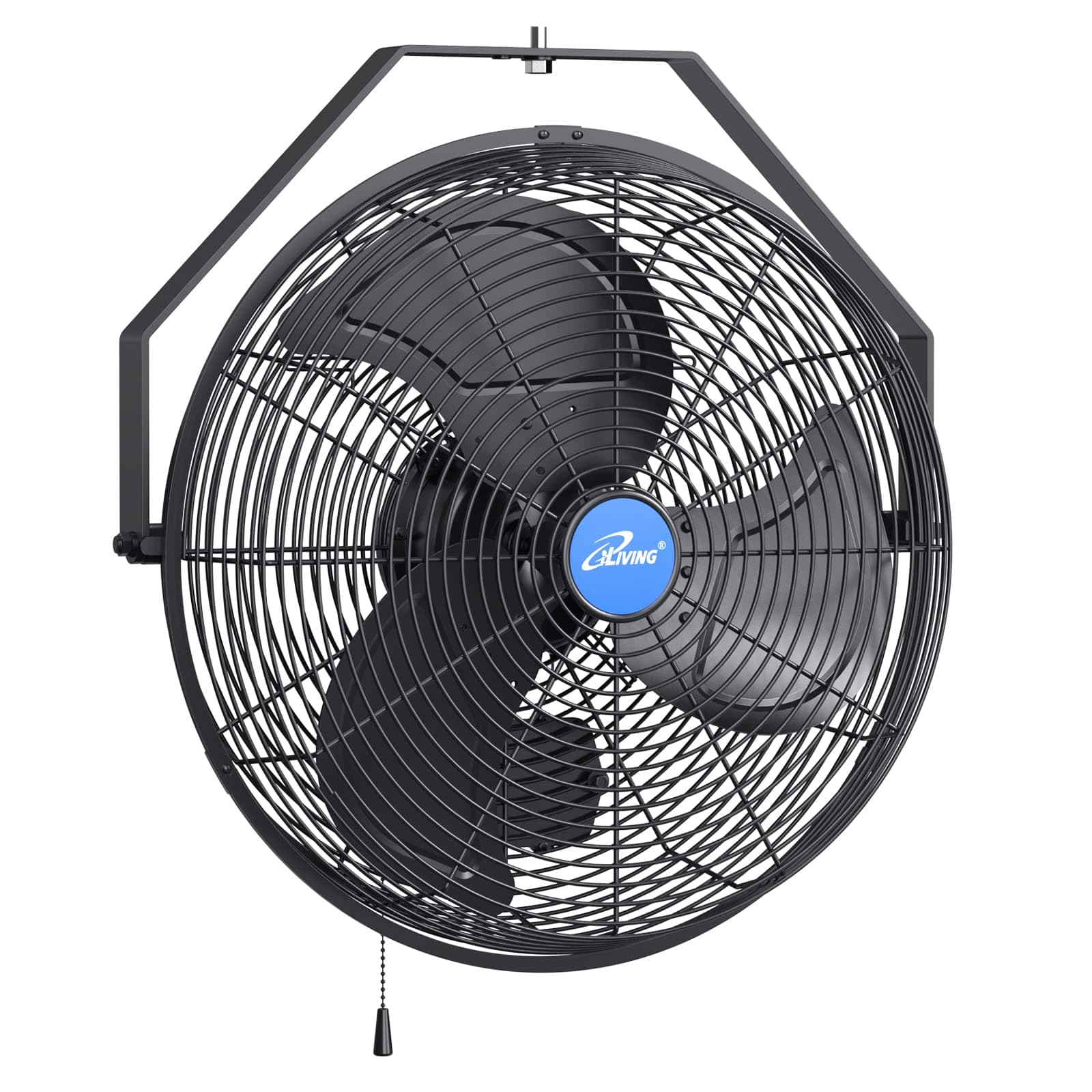 iLiving Wall Mounted Variable 14 Inches Speed Indoor/Outdoor Weatherproof Fan, Industrial grade for Patio, Greenhouse, Garage, Workshop, and Loading Dock, 2473 CFM, Black