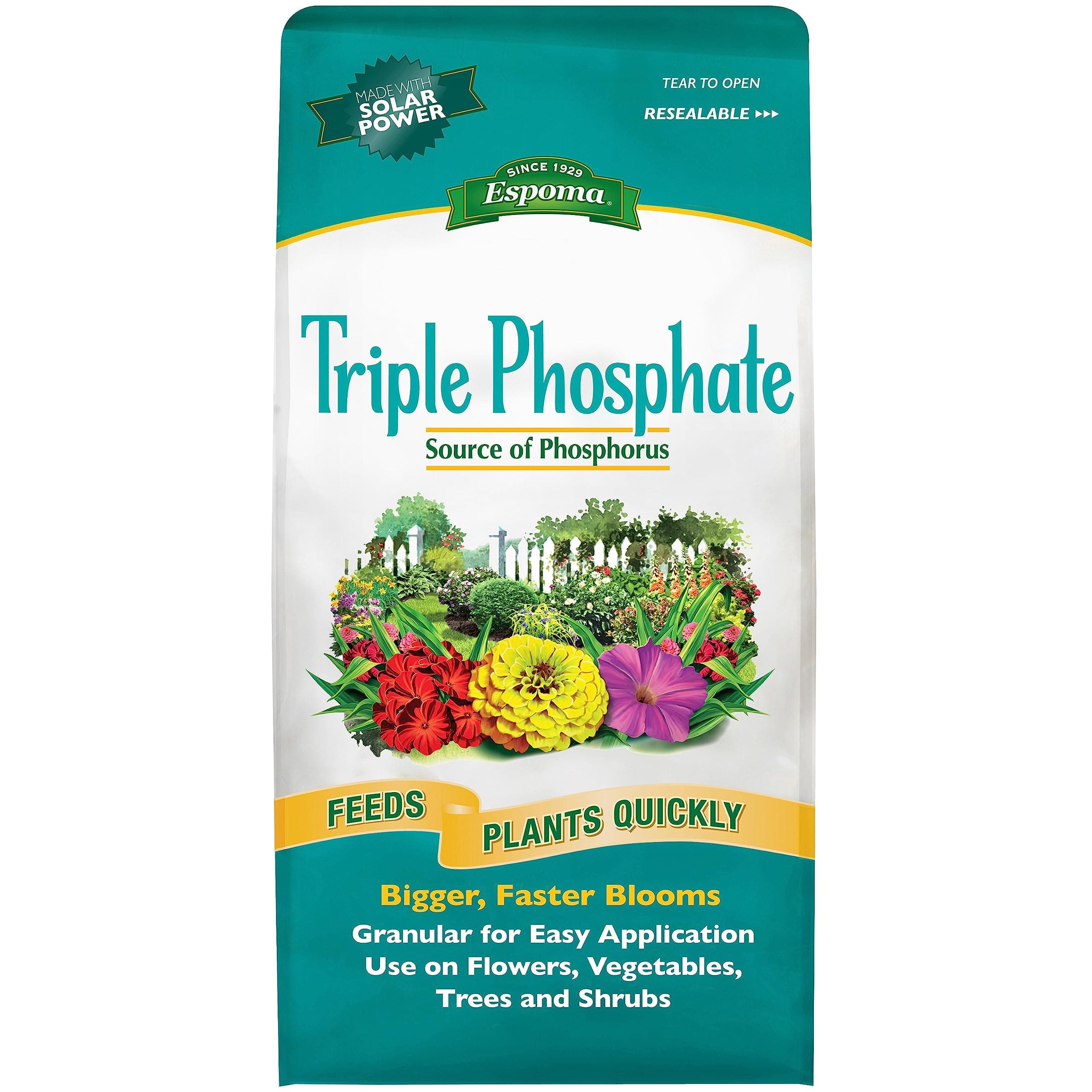 Espoma Triple Phosphate Fertilizer 0-45-0, 6.5lb. Bag; Promotes Root Growth and Blooming in All Flowering Plants, Trees, Shrubs, and Vegetables. Granular for Easy Application. Pack of One.