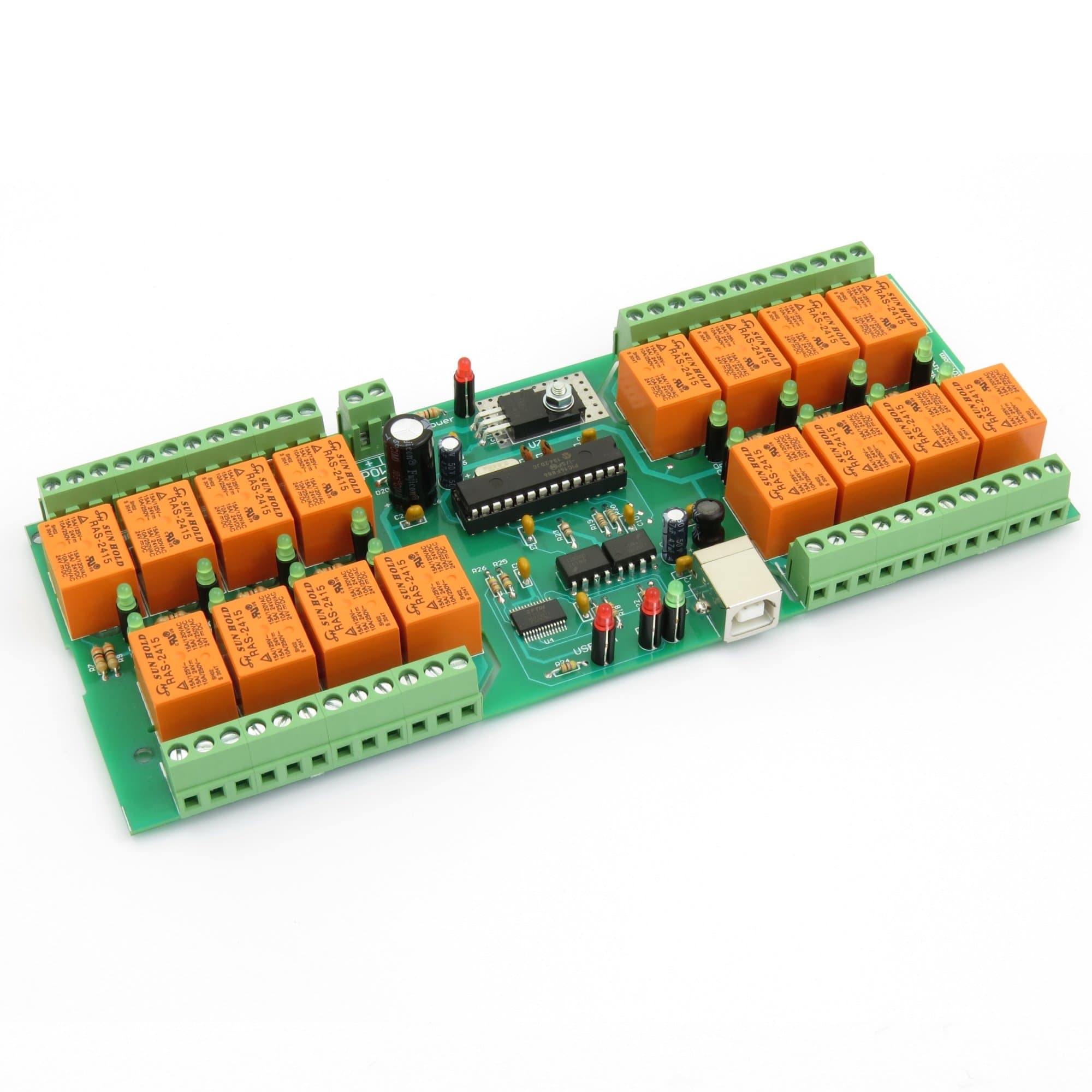 USB 16 Channel Relay Module,Board for Home Automation - 24V