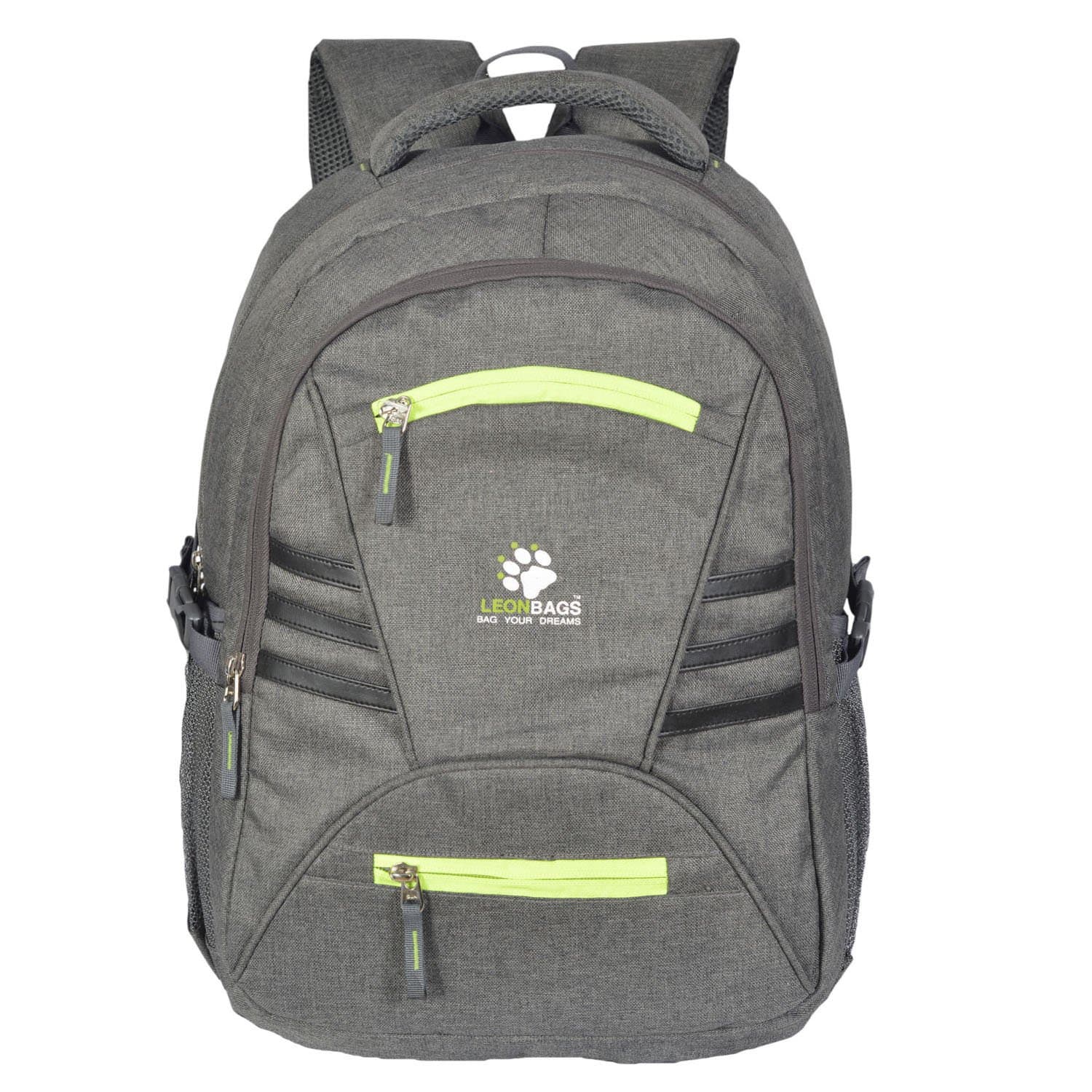 Leon Bags Elephant Grey Polyester Ripstop Backpack for Boys & Girls