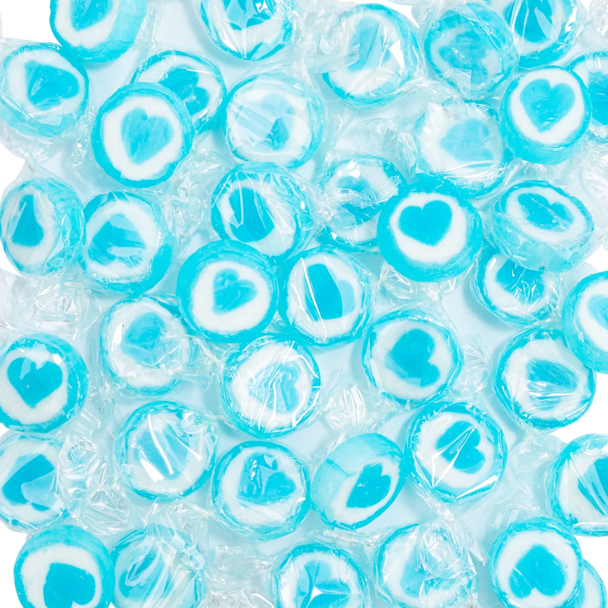 WeddingTree Rock Sweets Blue in a Heart Shape - Flavoured Rock 500 g - Sweets for a Wedding Favours or as Table Decoration at Baptism, holy Communion or Birthdays - Sweet Rock