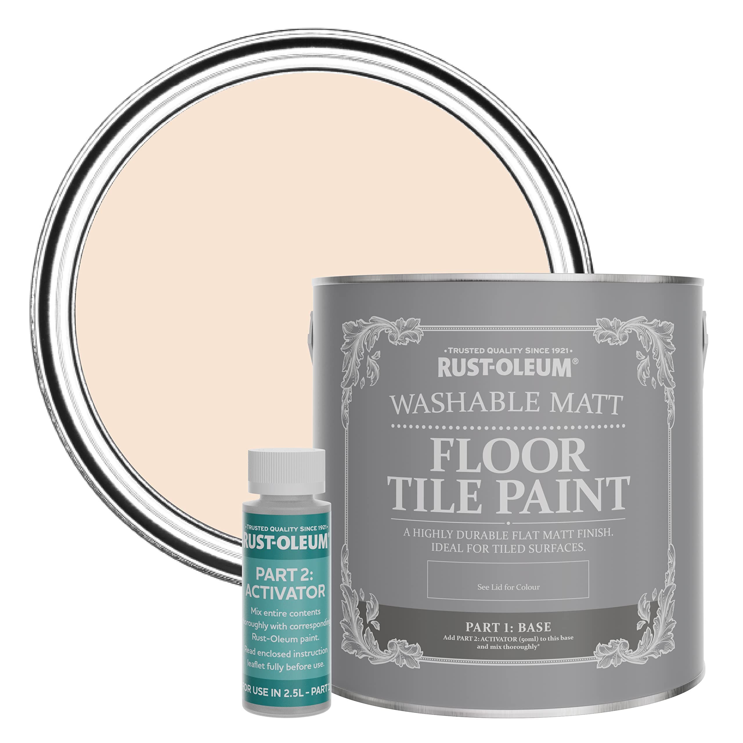 Rust-Oleum Pink Washable Matt Floor Tile Paint - Melrose 2.5L