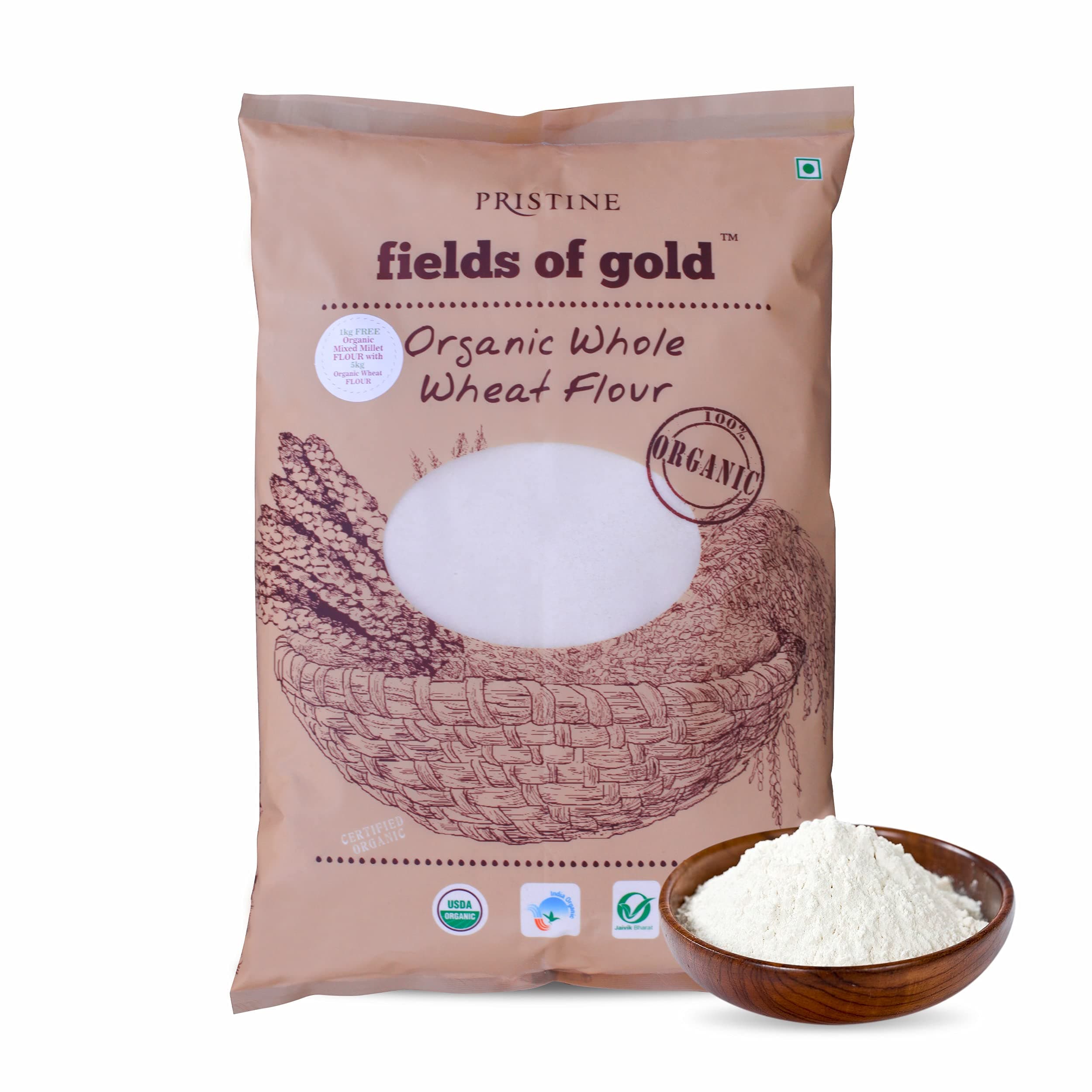 PRISTINE Fields of Gold Wheat Flour, 5Kg