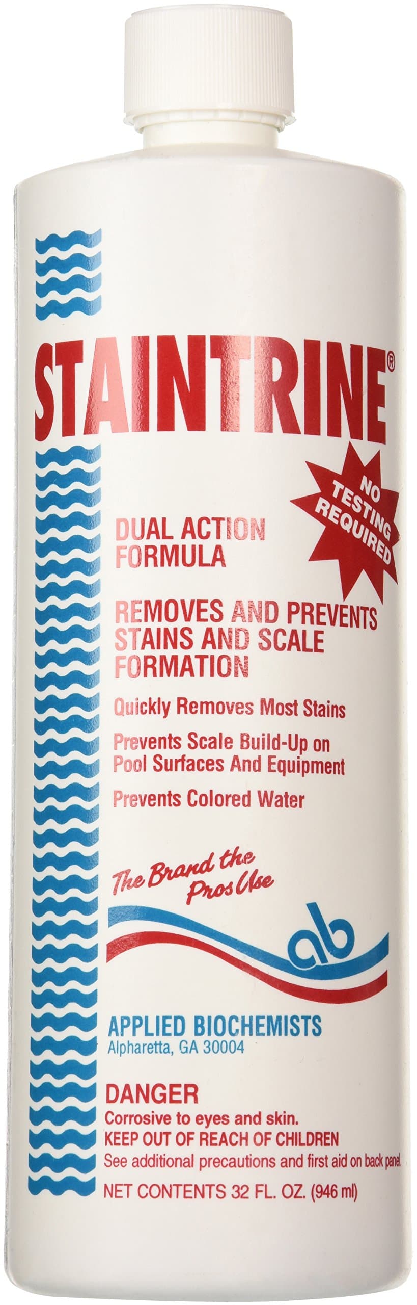 APPLIED BIOCHEMISTS 406704A Staintrine Swimming Pool Stain & Scale Control, 32 fl. oz