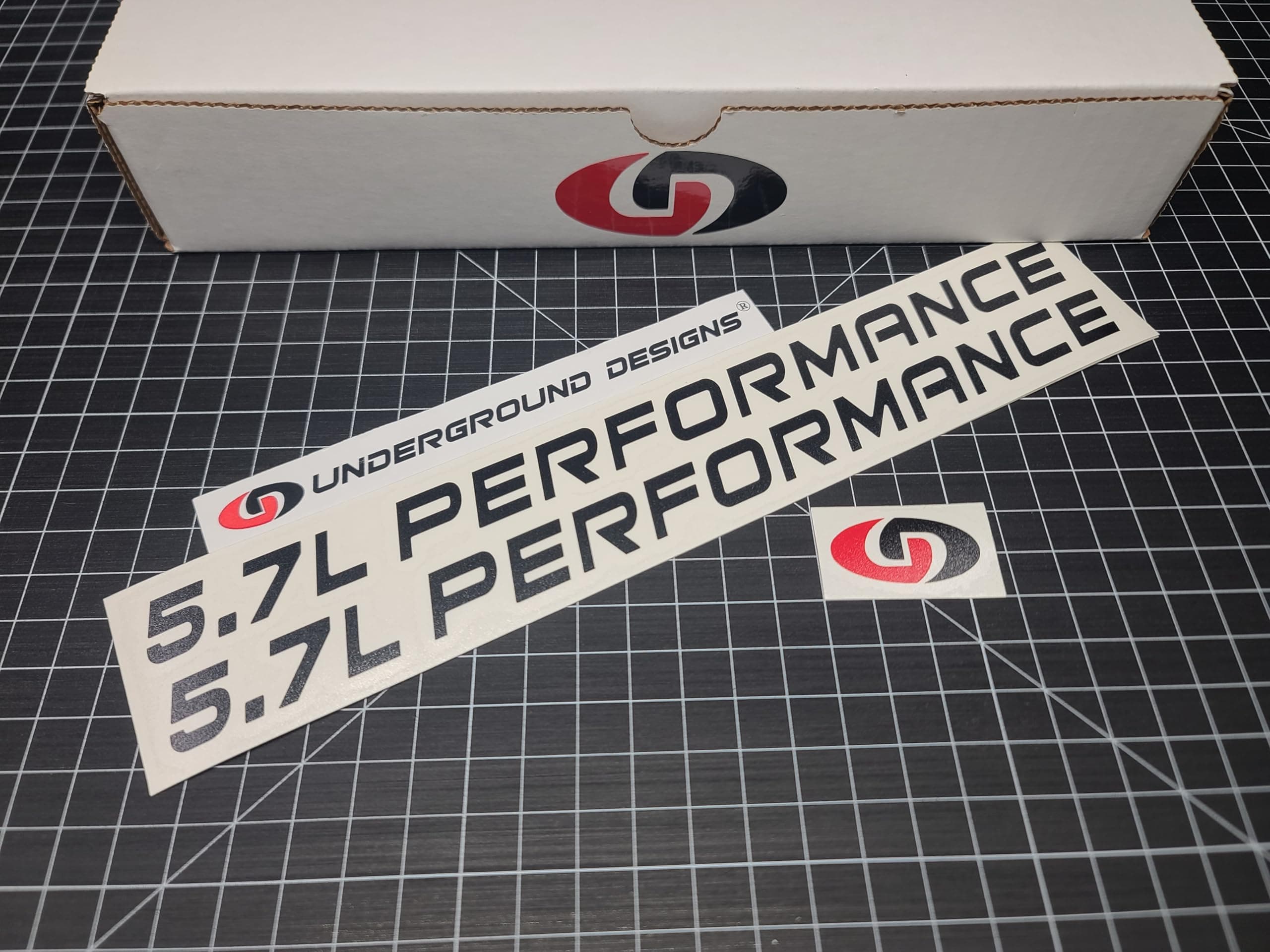 5.7L Performance Decals (2-Pack) Hemi V8 Hood Fender Racing Stickers Fits 2005+ Challenger Charger Ram Durango R/T 300C (Gloss Blackout, 2.0" H x 30.0" L)