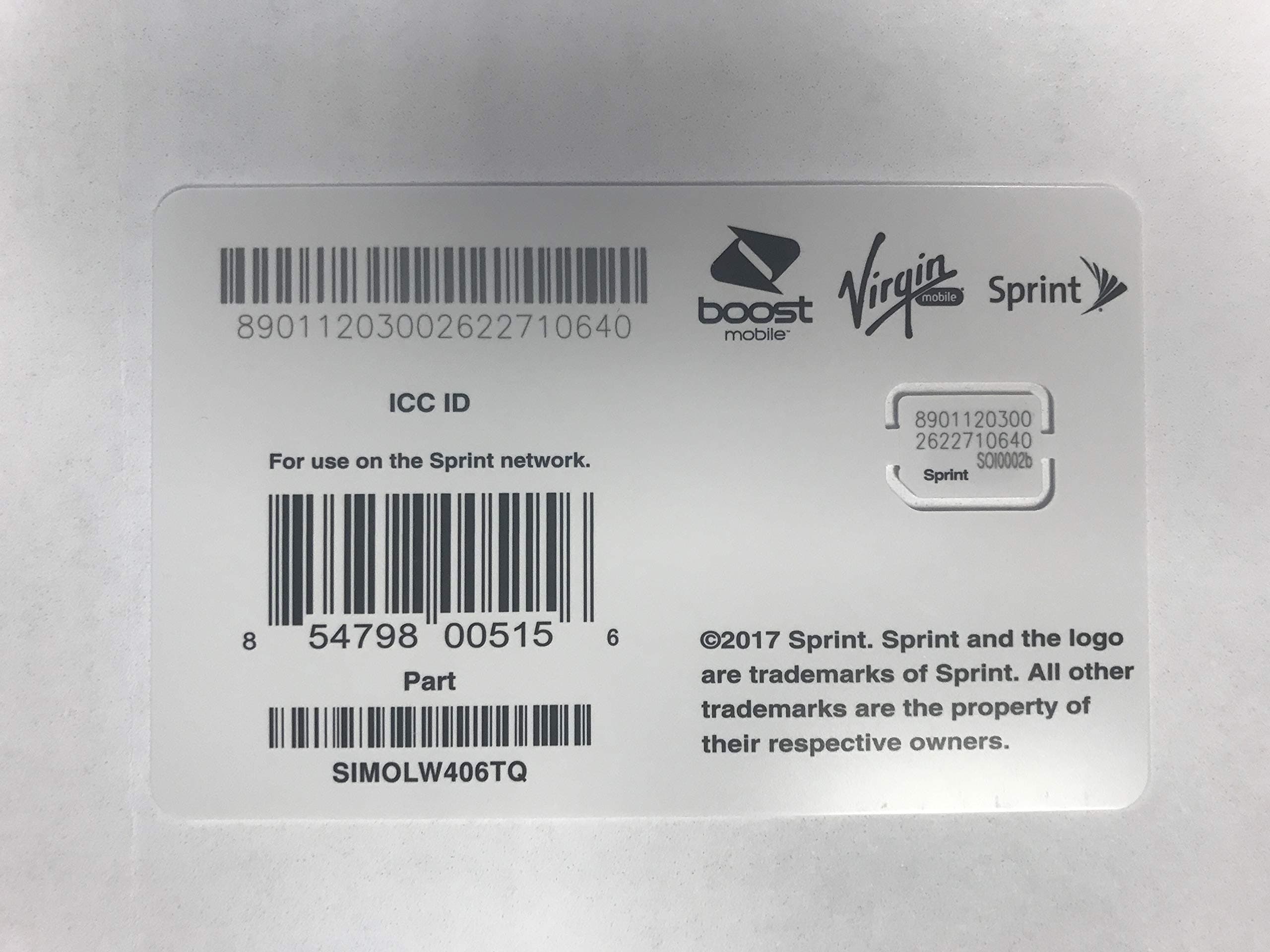 Sprint Sim SIMOLW406TQ