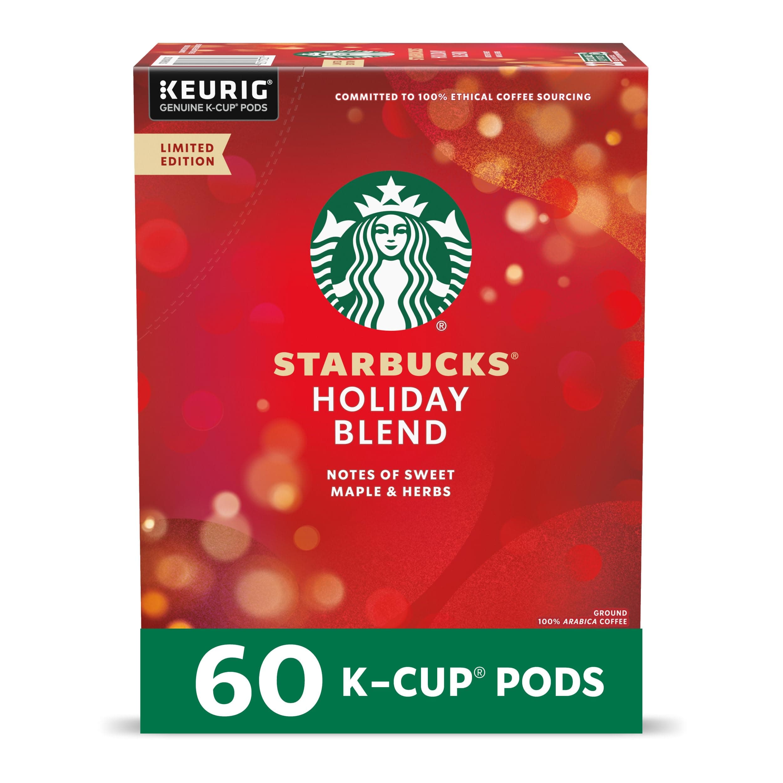 Starbucks K-Cup Coffee Capsules, Medium Roasted Coffee for Keurig Brewers, Party Mix, 100% Arabica, Limited Edition Party Coffee, 6 Boxes (60 Capsules Total)