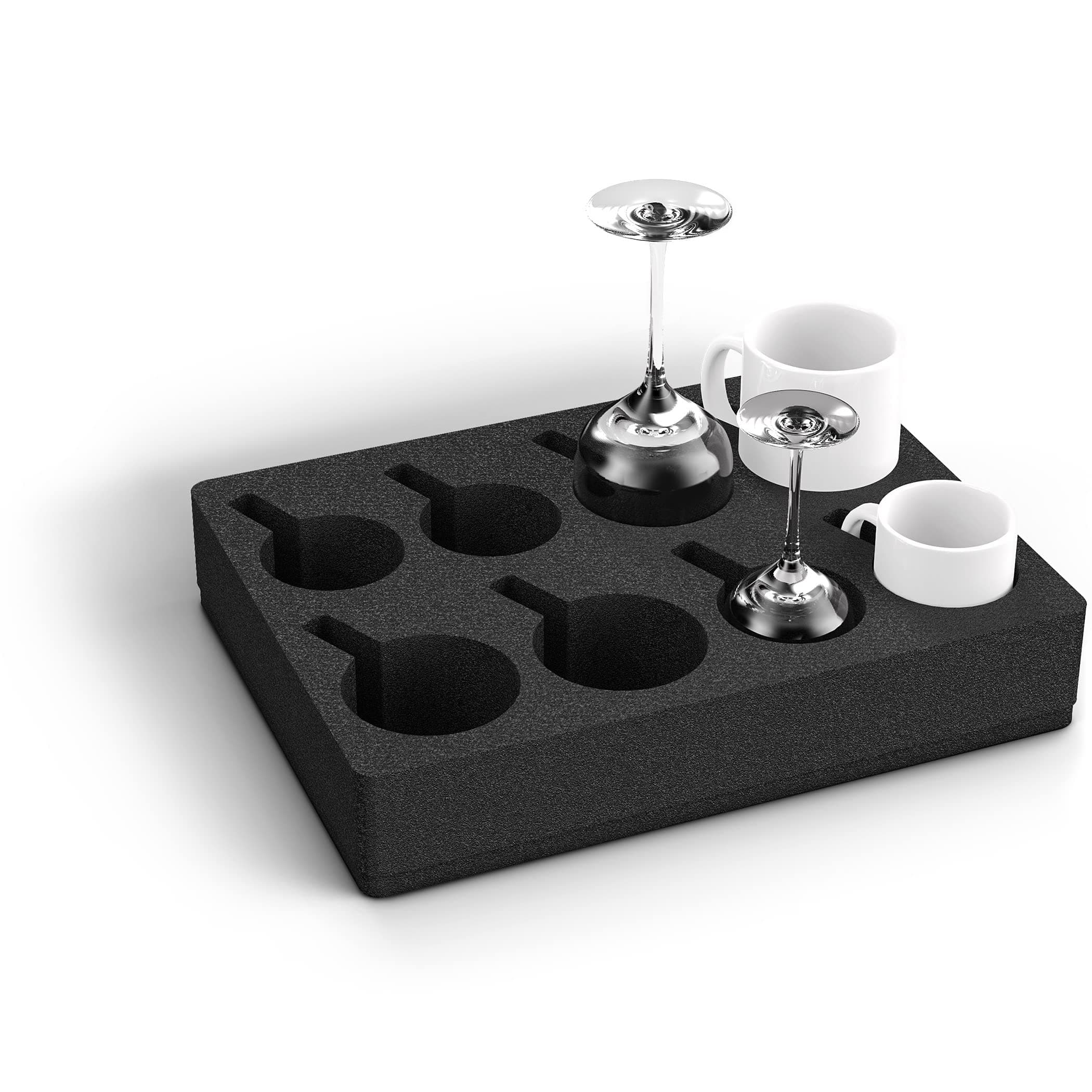 Foam Cup Holder (Without Cup) for Motorhomes, Caravans, Boats, Camping Tableware Storage for 8 Cups (Compatible with More Sizes)