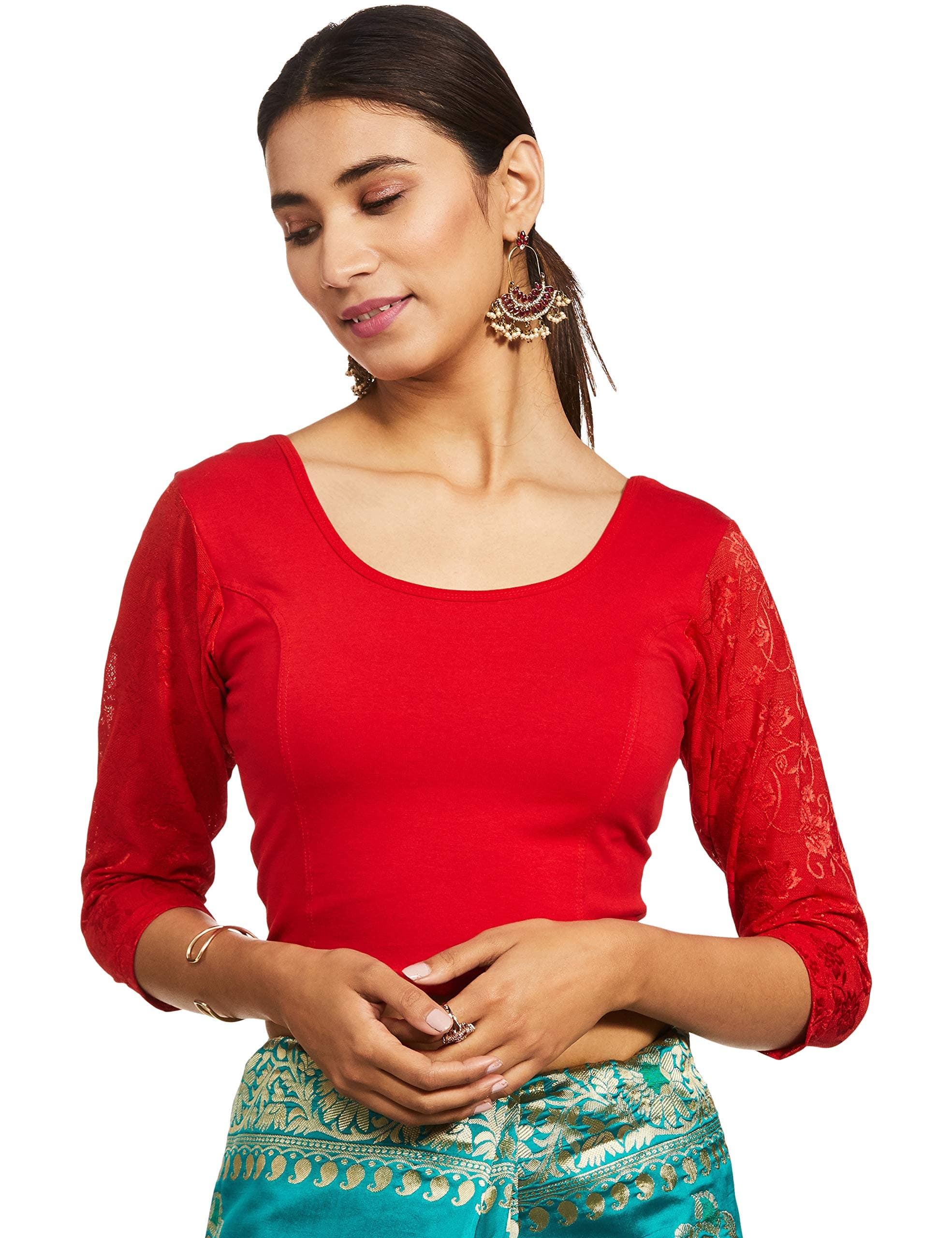 Women's Cotton Lycra Readymade Saree Blouse