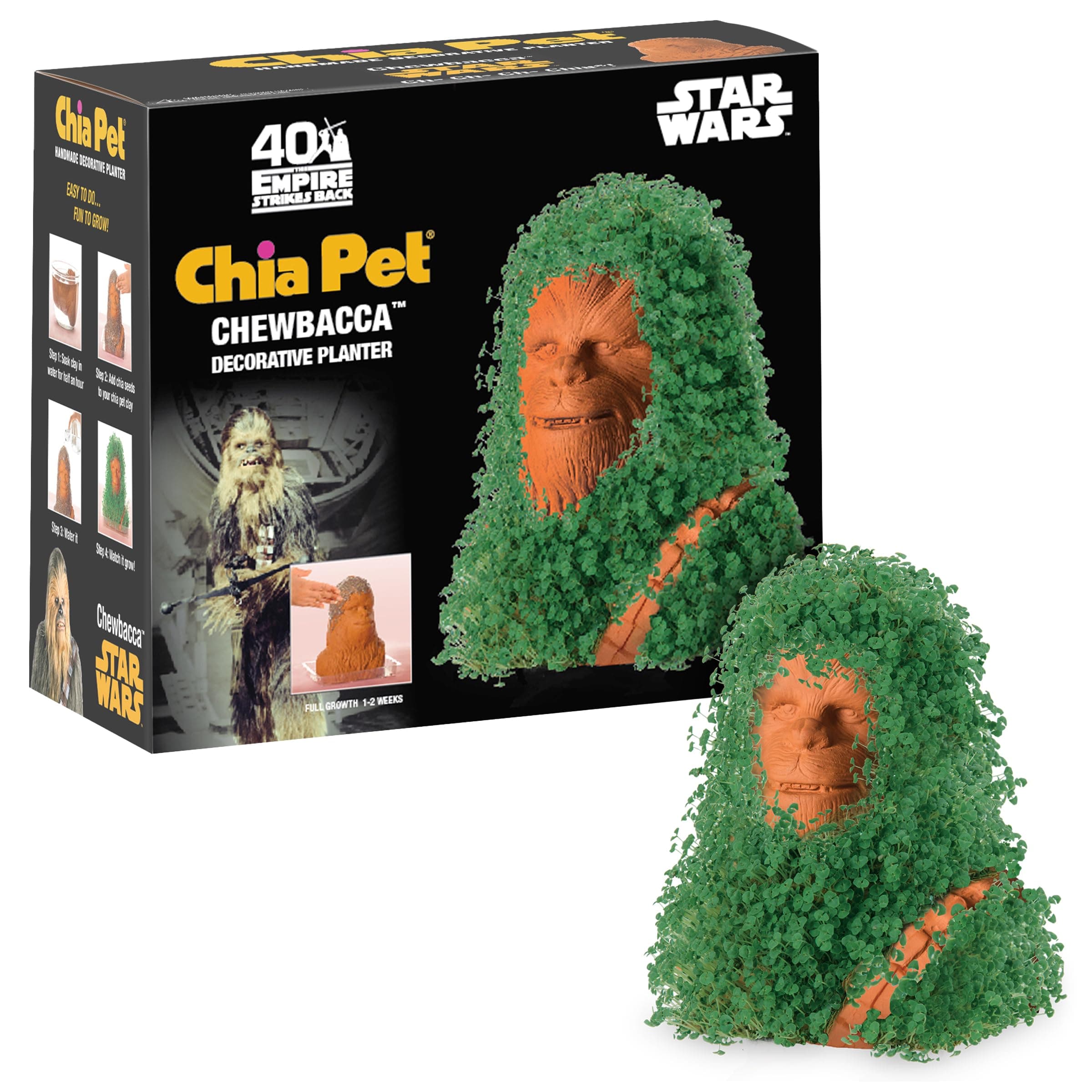 Pet Star Wars Chewbacca with Seed Pack, Decorative Pottery Planter, Easy to Do and Fun to Grow, Novelty Gift, Perfect for Any Occasion