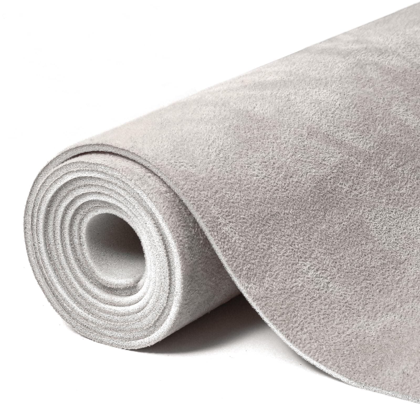 Suede Auto Headliner Fabric 92" L × 60" W with Foam Backing - Tube Packaging - Light Grey Interior Replacement Material for Car/Truck/SUV/RV Roof - Home Repair/DIY Headliner Material