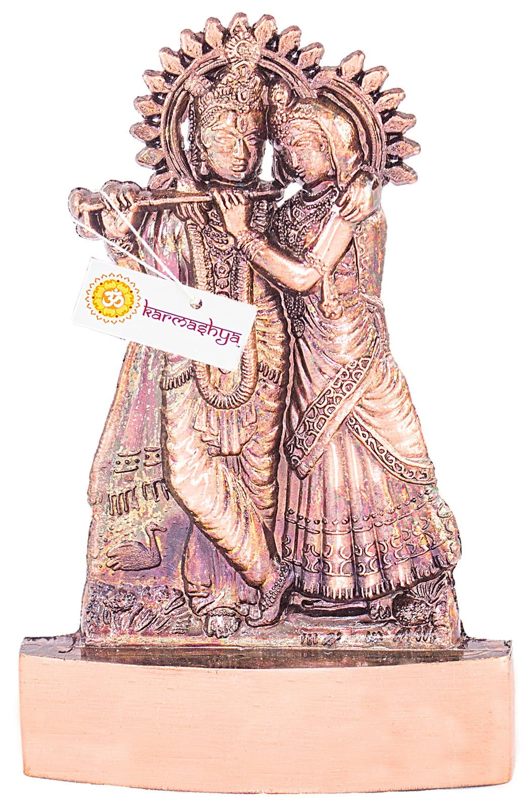 Karmashya Ashtadhatu Radha Krishna Mohan Gopal Kanah Hari Keshav Statue Idol Brass Polish