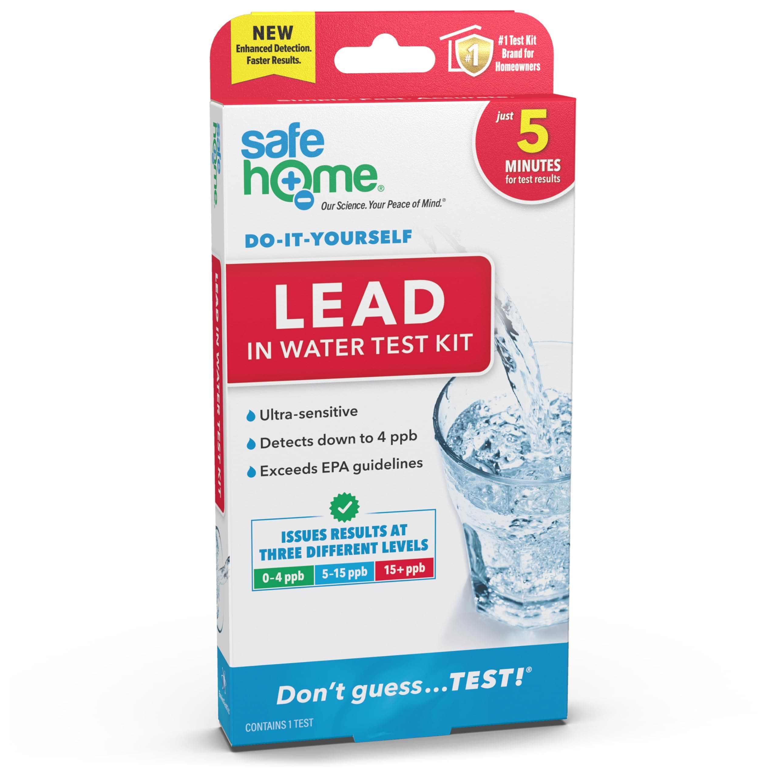 Safe Home Diy Lead In Drinking Water Test Kit – At Testing For City Or Well 10 Minute Single Pack