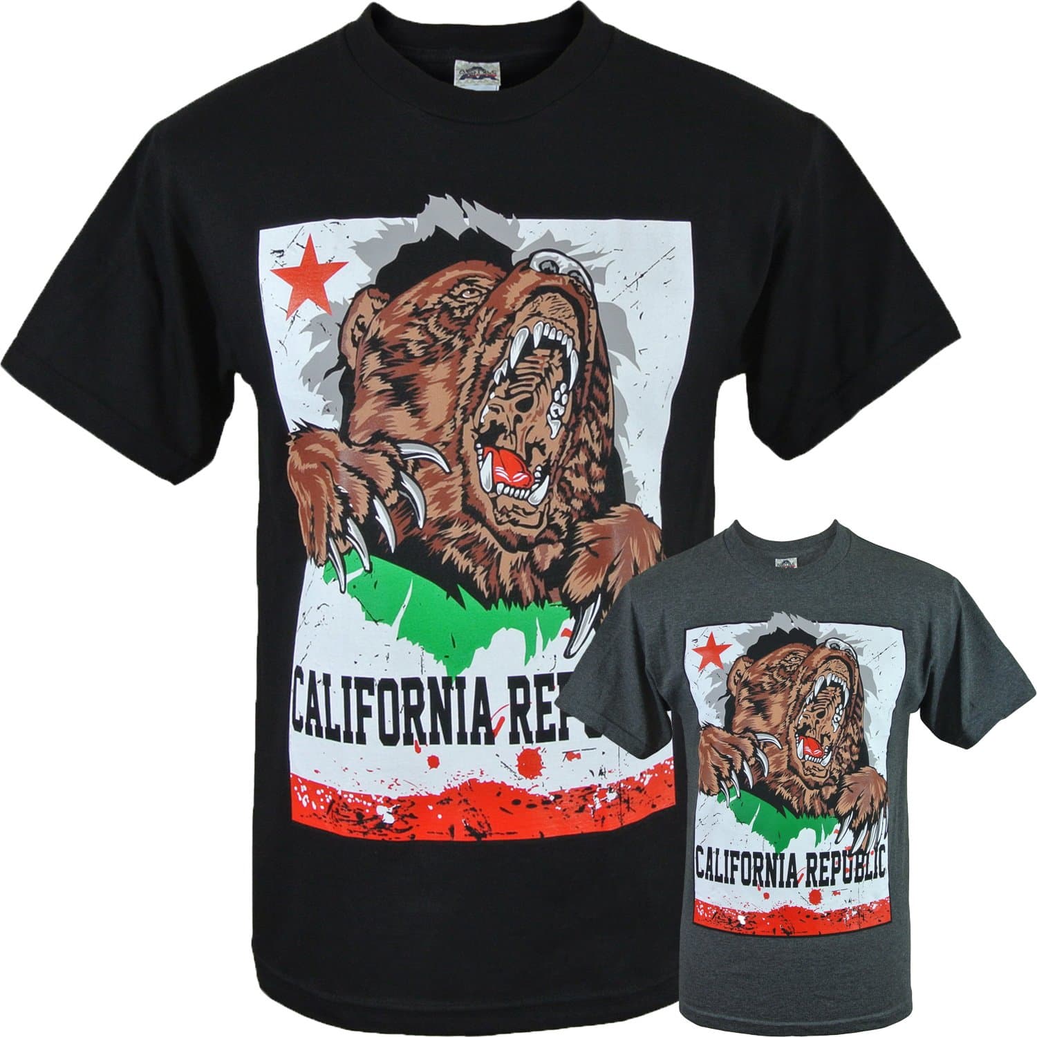 Raging California Republic State Flag Bear Shirts