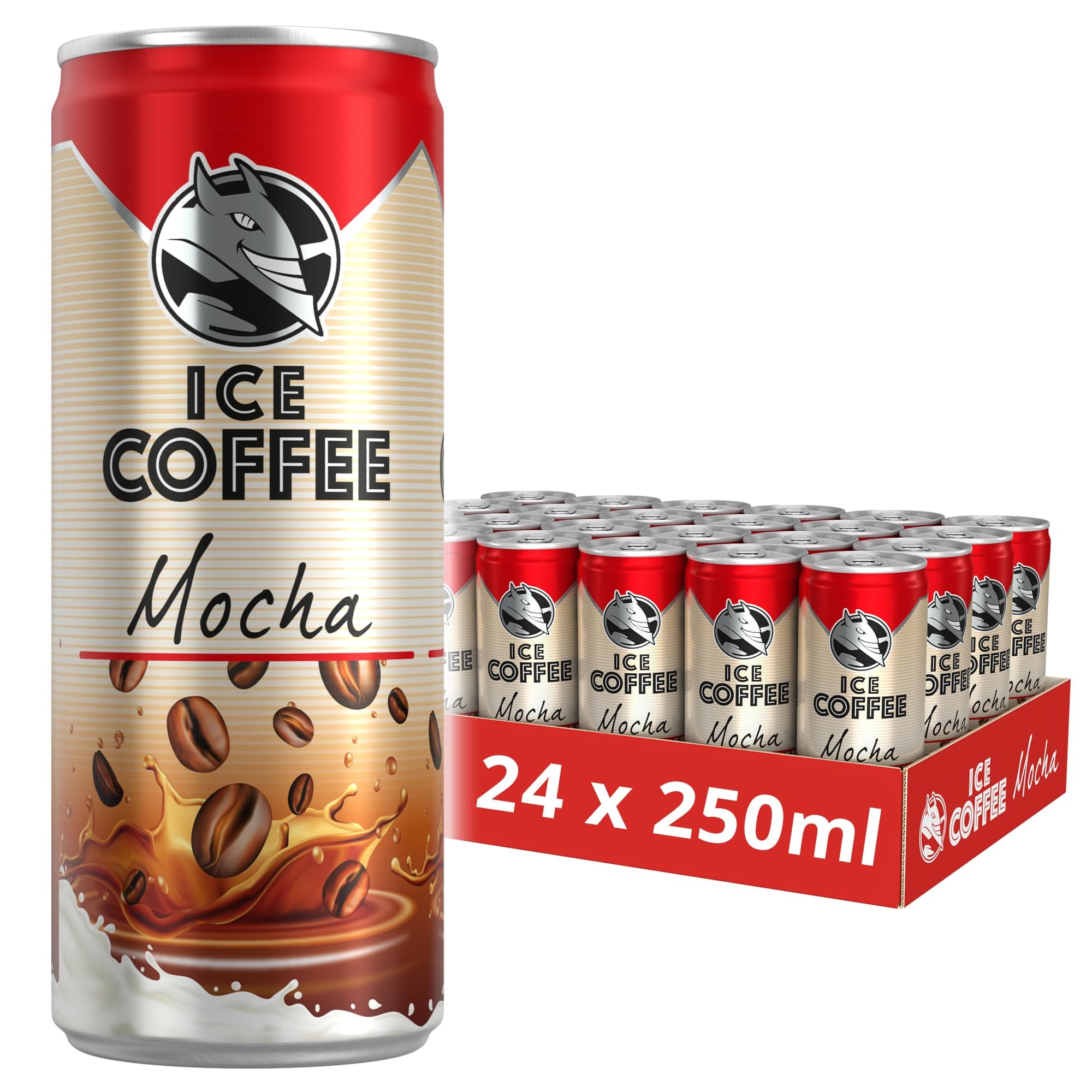 HELL Ice Coffee Mocha | 24 x 250ml Cans Multipack | 40mg/100ml Caffeine | Contains Arabica Coffee Extracts | 70% UHT Milk | Iced Coffee | Ready To Drink