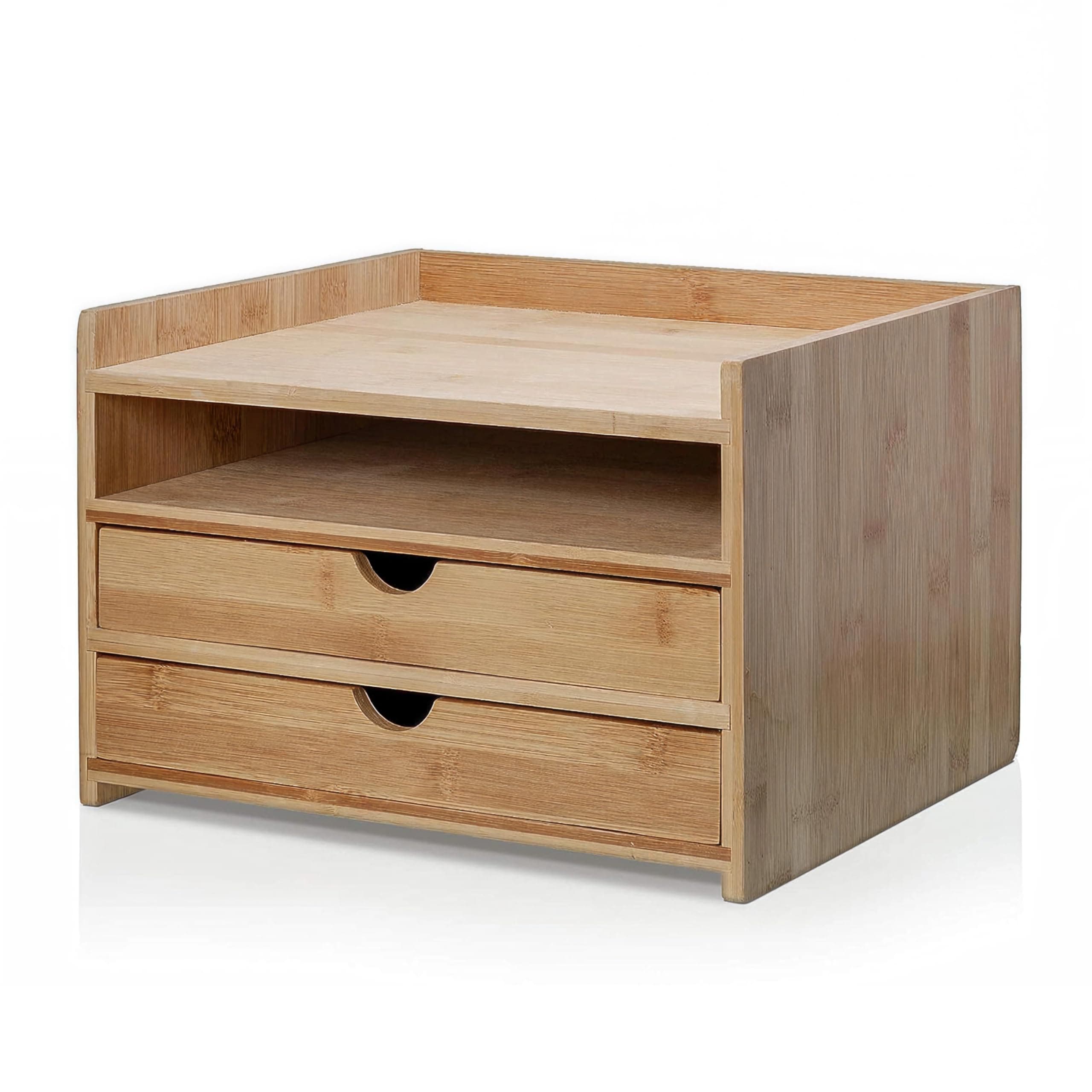 Prosumer's Choice 3-Tier Bamboo Desktop Organizer with US Letter Size Drawers for Home or Office