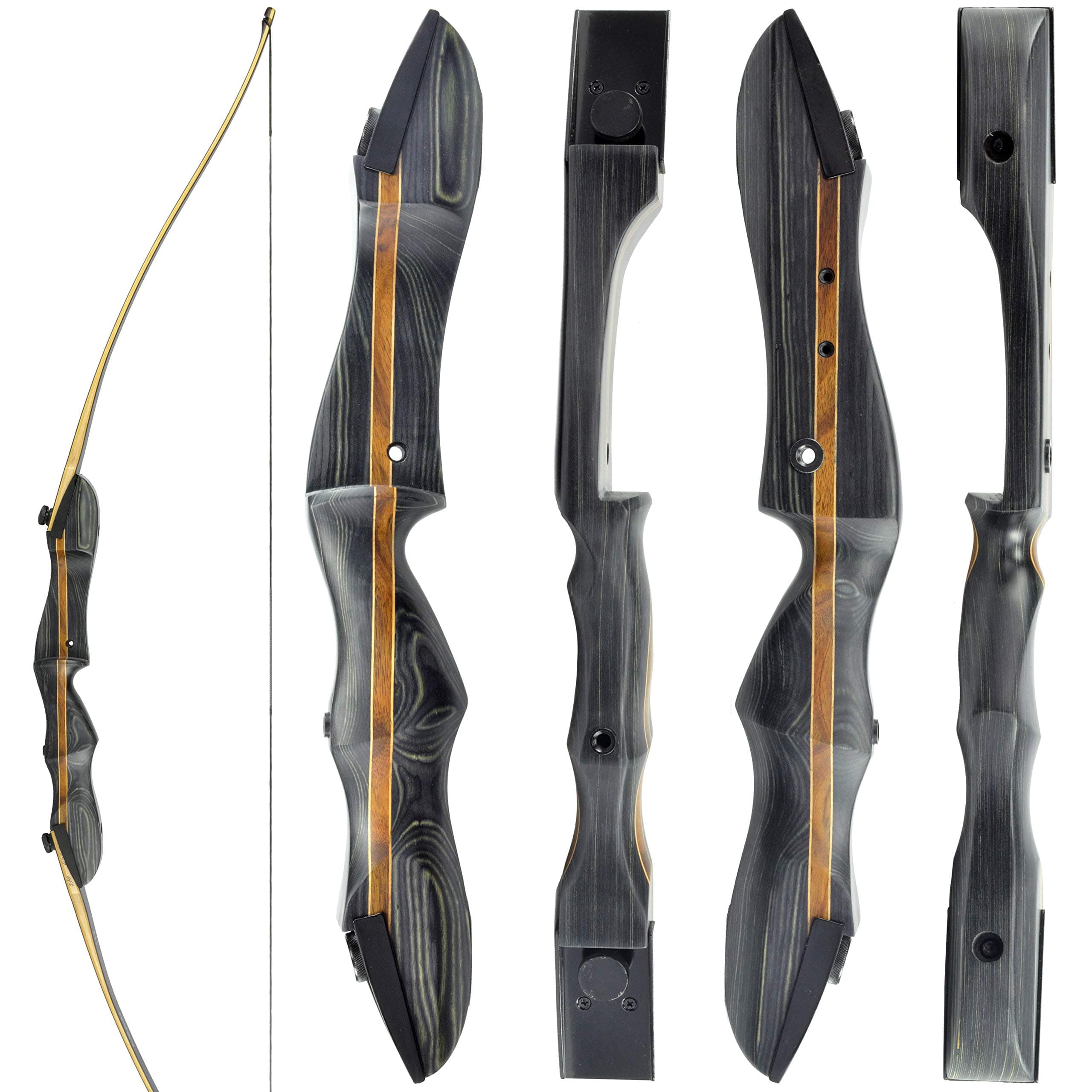 Southwest Archery Ghost Takedown Longbow – 64" Longbow Hunting Bow – Right & Left Hand – Draw Weights in 20-50 lbs – USA Based Company – Perfect for Beginner to Pro - Includes Stringertool