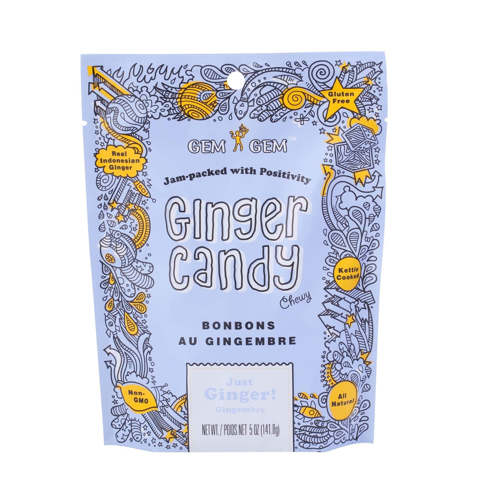 Gem Gem Ginger Candy Chewy Ginger Chews (Original, 5 Ounce (Pack of 1))