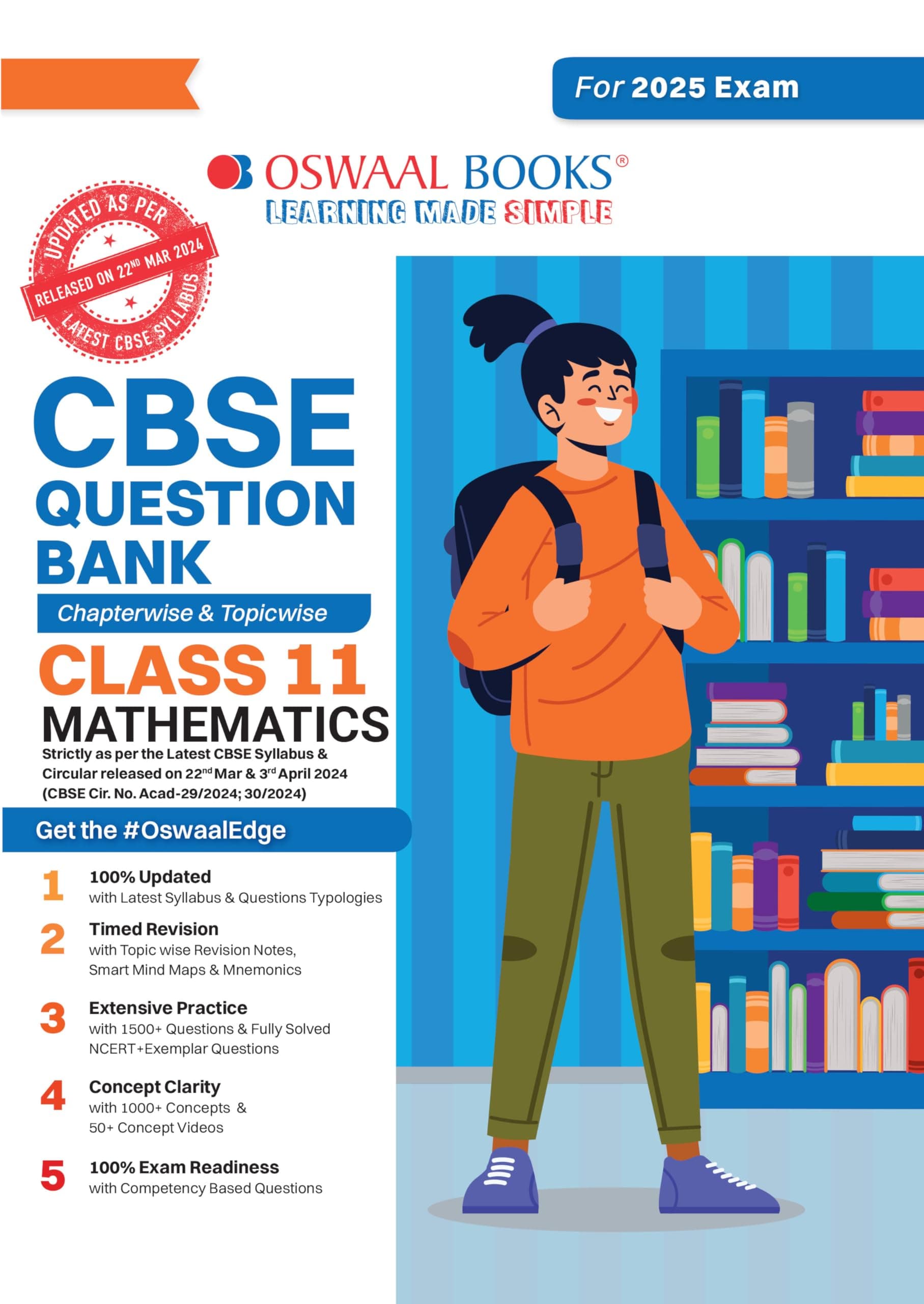 Oswaal Books And Learning Pvt Ltd CBSE Question Bank Class 11 Mathematics, Chapterwise Topicwise Solved Papers For 2025 Exams