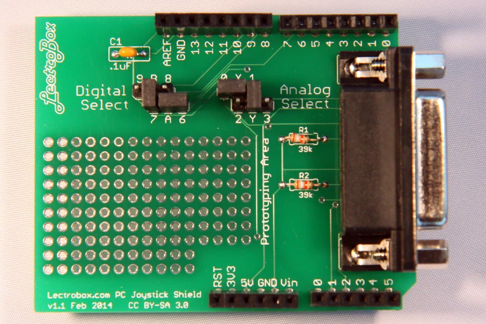 Joystick Shield for DB15 Game Port PC Joysticks - for Arduino