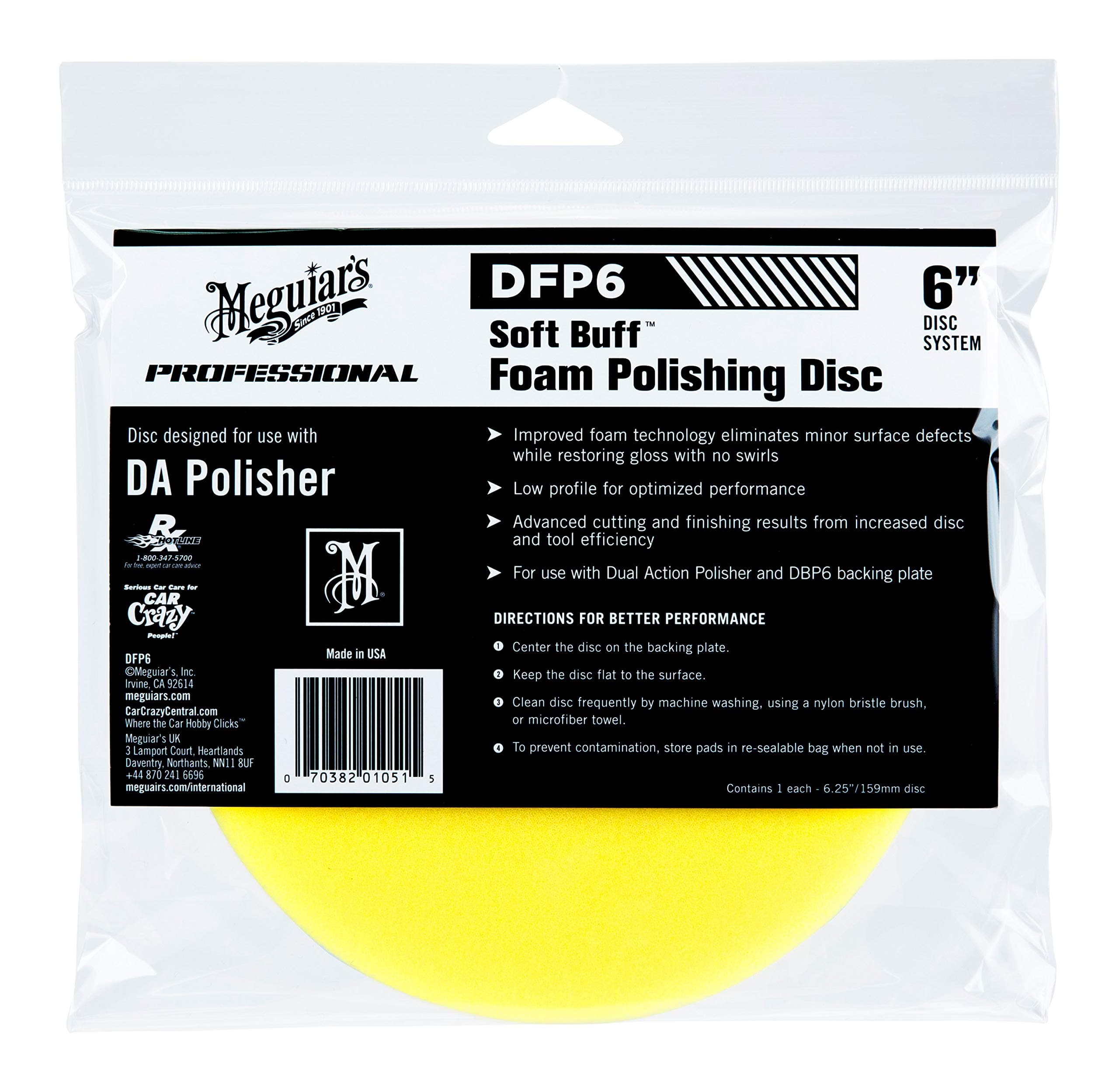Meguiar's DFP6 6 Inch DA Foam Polishing Disc Yellow