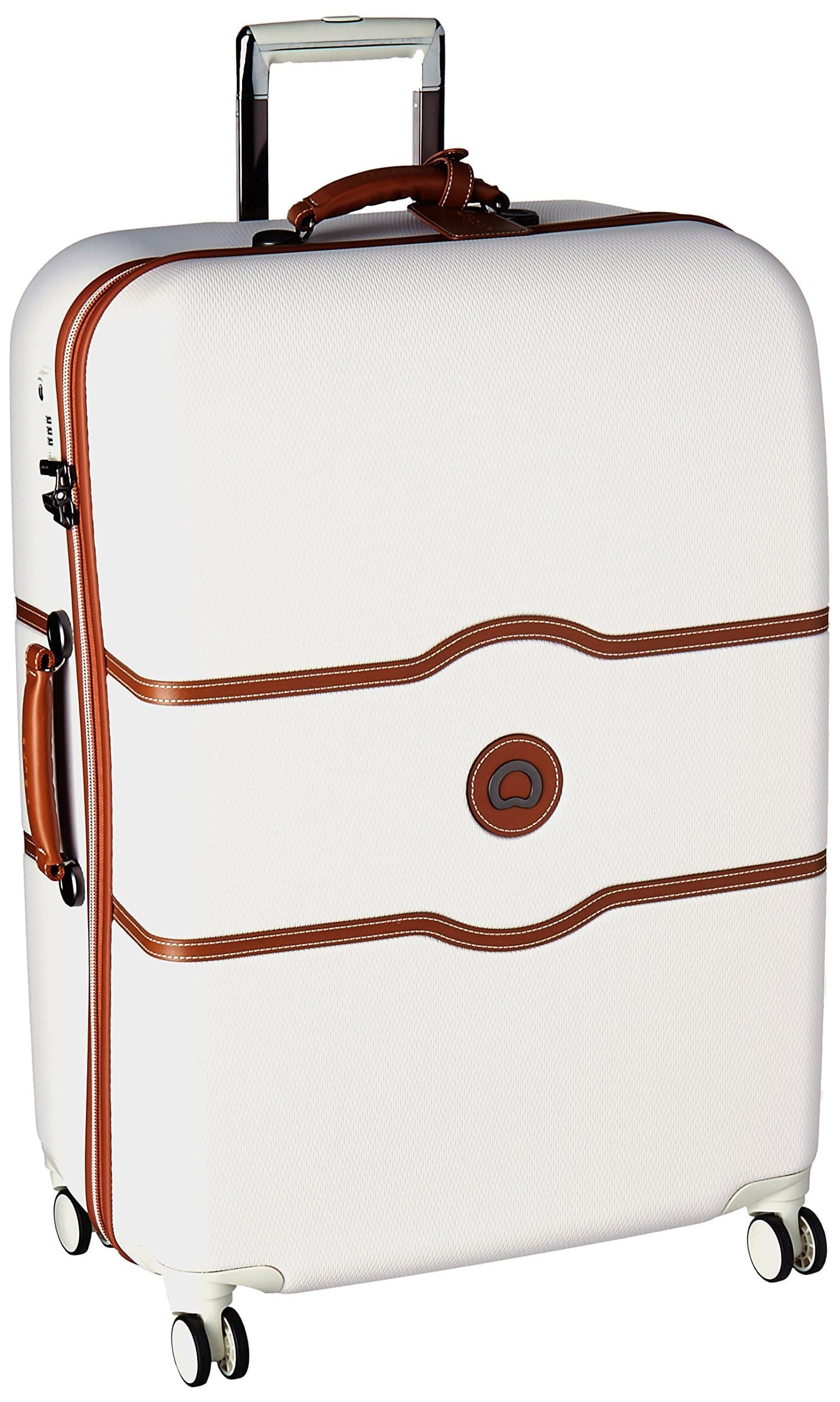 Chatelet Hard+ Hardside Luggage with Spinner Wheels, Champagne White, Checked-Large 28 Inch