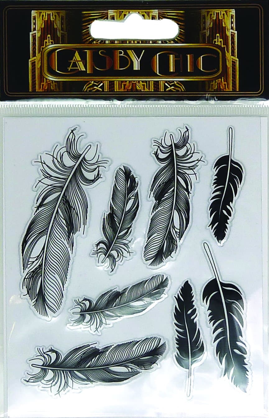 Craftime Gatsby Chic Acetate Feather Stickers