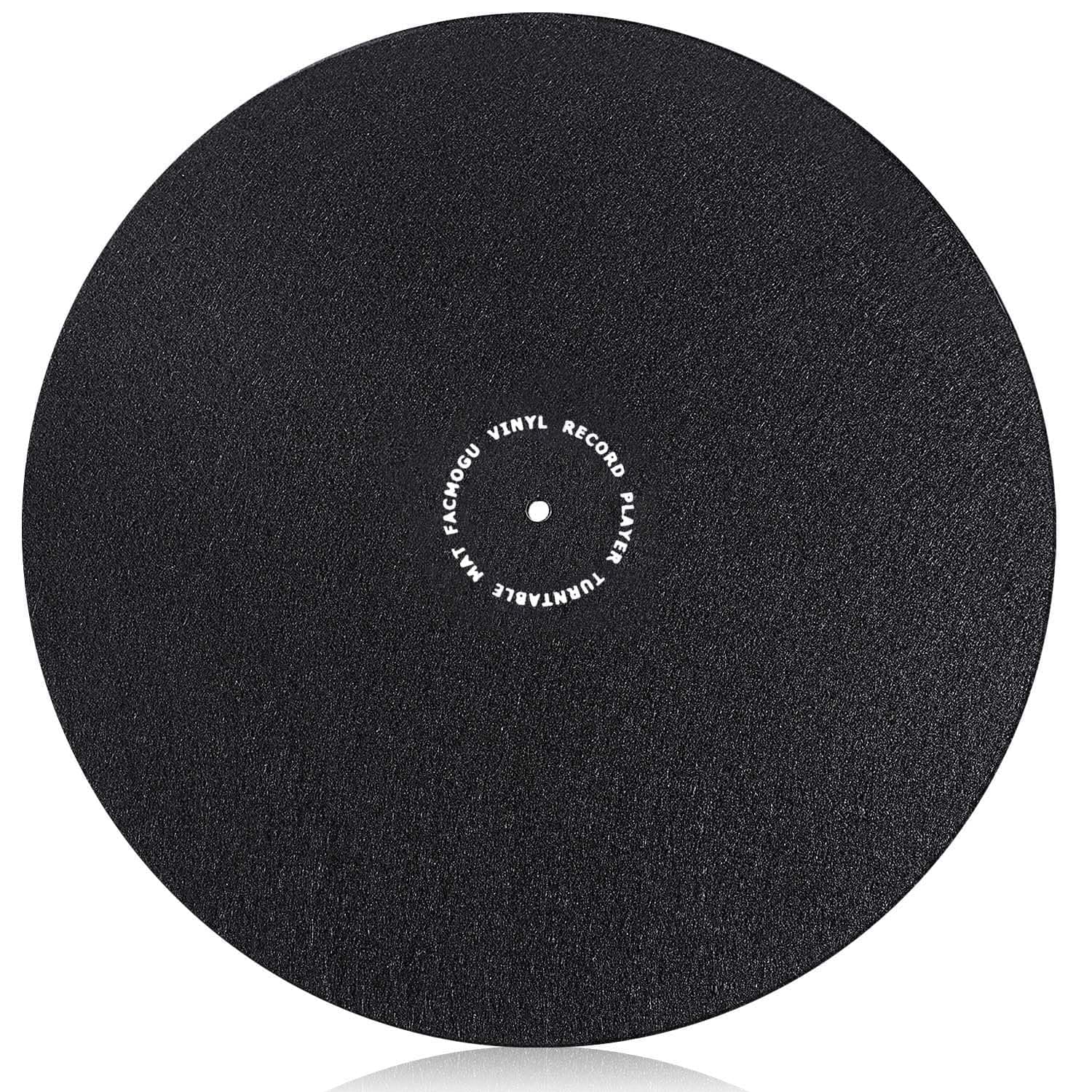 Turntable Slipmat Anti-Static Wool Mat - 1/8" Thick Phonograph LP Vinyl Record Player Black Mat - Improves Sound and Reduces Noise