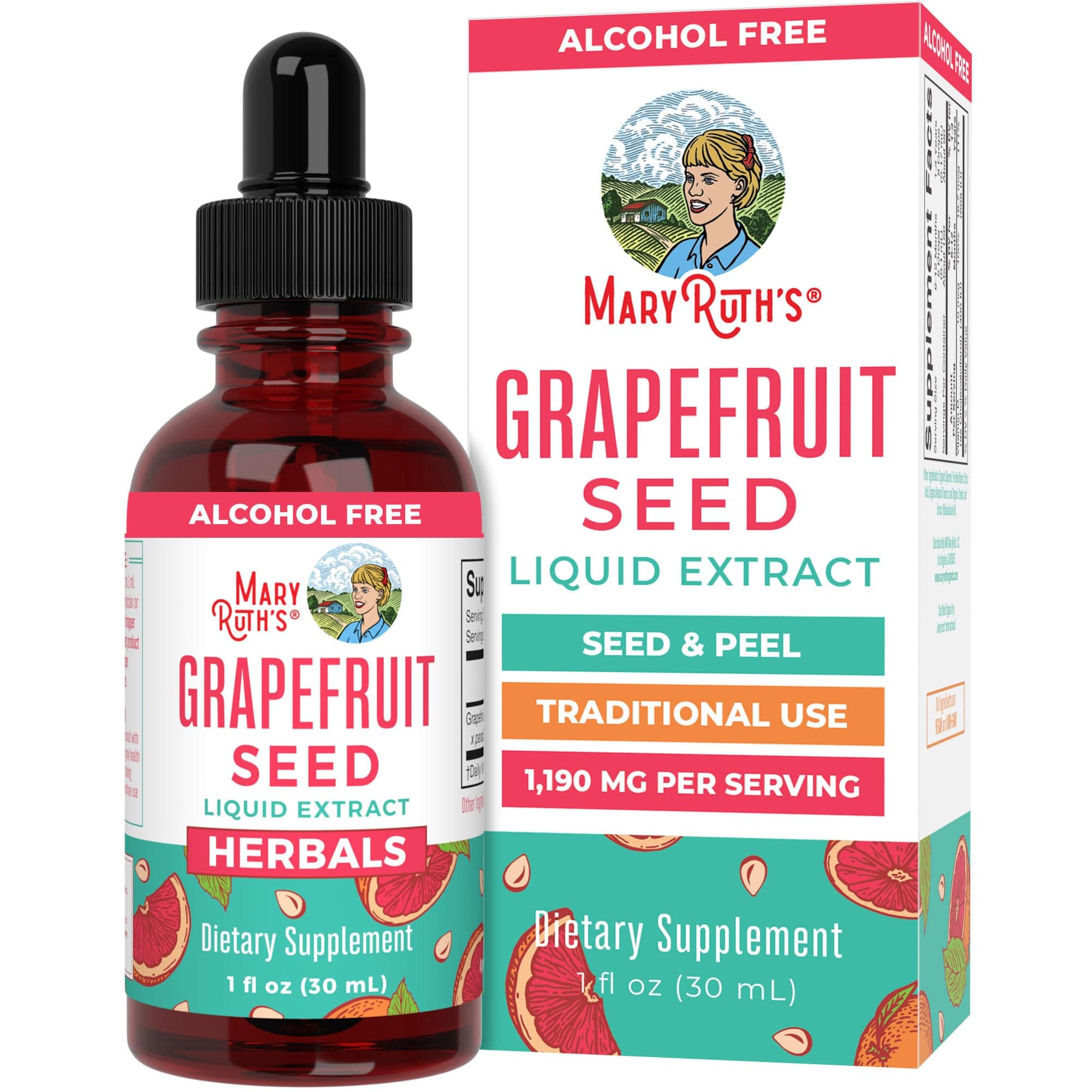 MARYRUTH'S Organics Grapefruit Seed Extract Grapefruit Seed Oil Drops | Peel & Seed | Herbal Tinctures Liquid Drops | Sugar Free | Vegan | Non-GMO | Gluten Free| Unflavored | 30 Servings | 1 Fl Oz