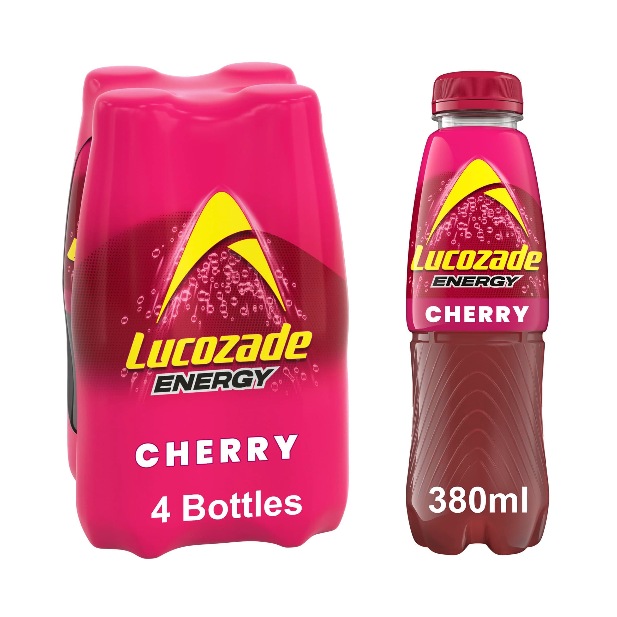 Lucozade Energy Cherry 380ml (Pack of 4)