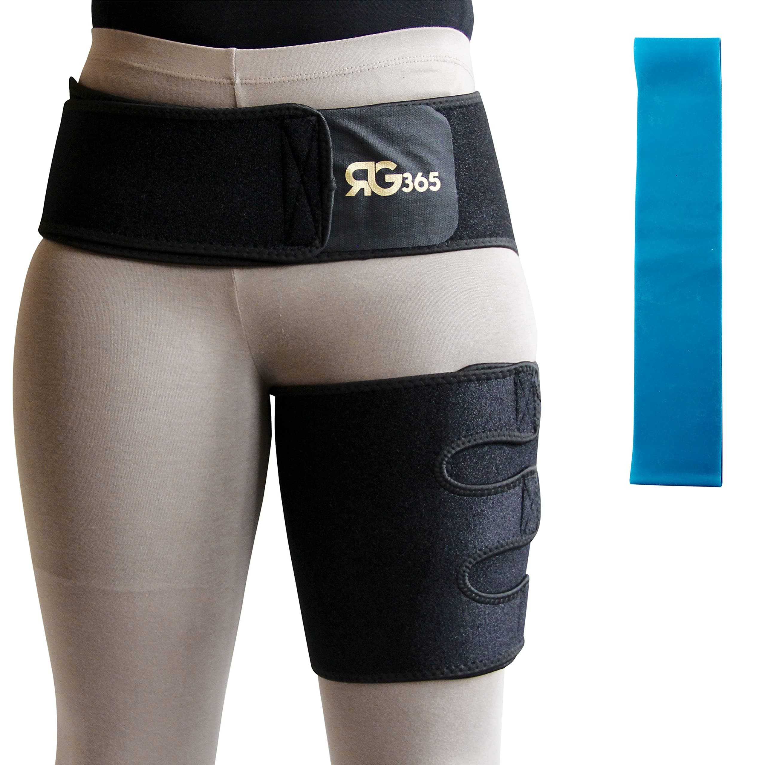 NEW HIP / GROIN / LOWER BACK SUPPORT LEG BRACE with Stretch Resistance Band for Men and Women