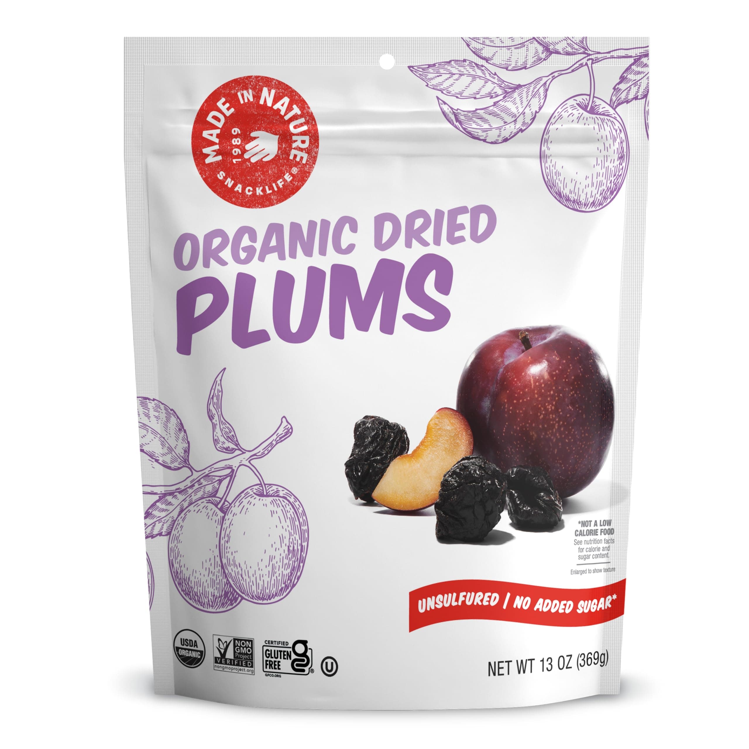 Organic Dried Plums, 13 oz (369 g)