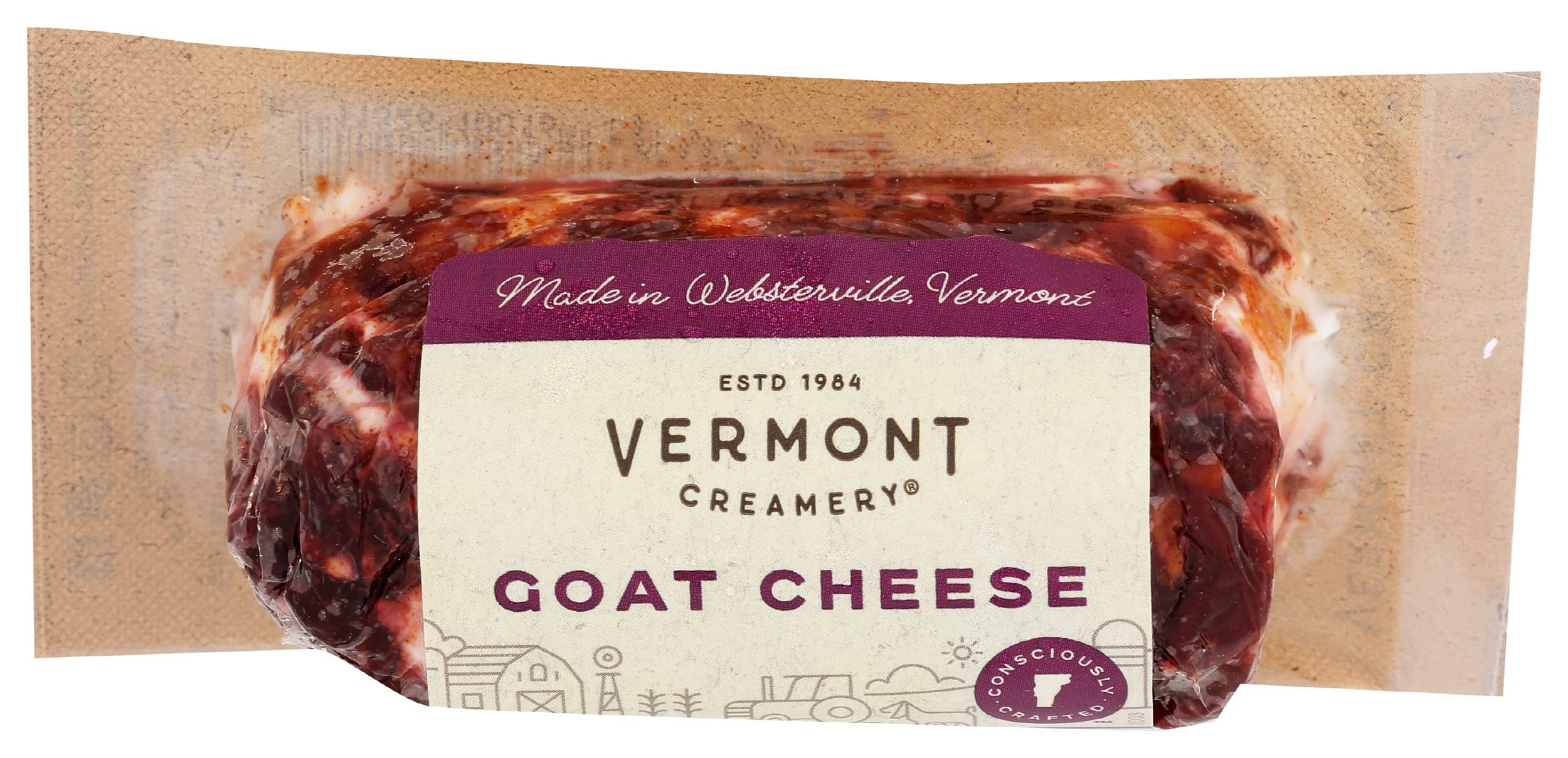 Vermont Creamery, Chevre Cranberry Orange Cinnamon Log, 4 Ounce