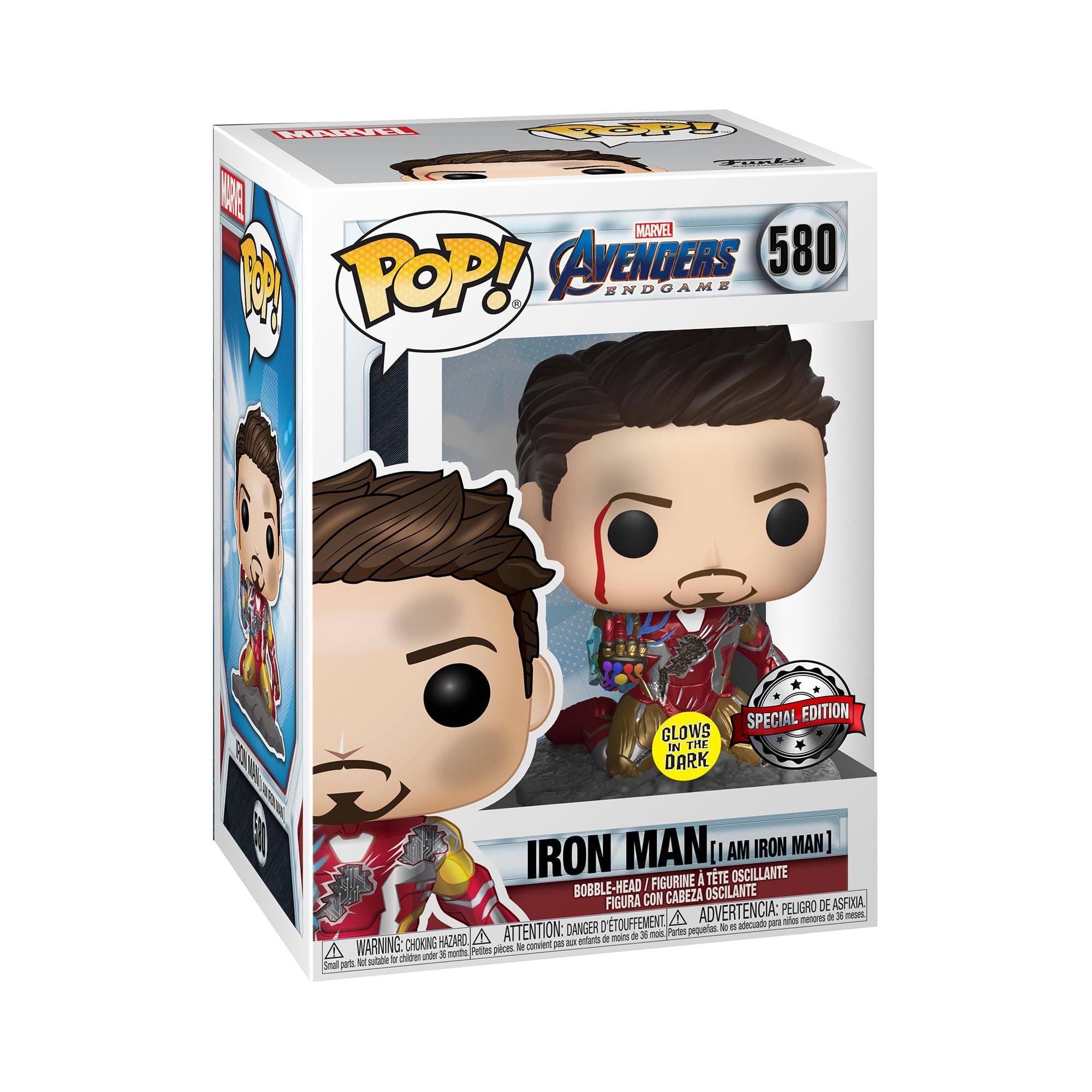 POP! Marvel: Marvel Avengers Endgame - I Am Iron Man - Metallic - Glow In the Dark - Collectable Vinyl Figure - Gift Idea - Official Merchandise - Toys for Kids & Adults - Movies Fans