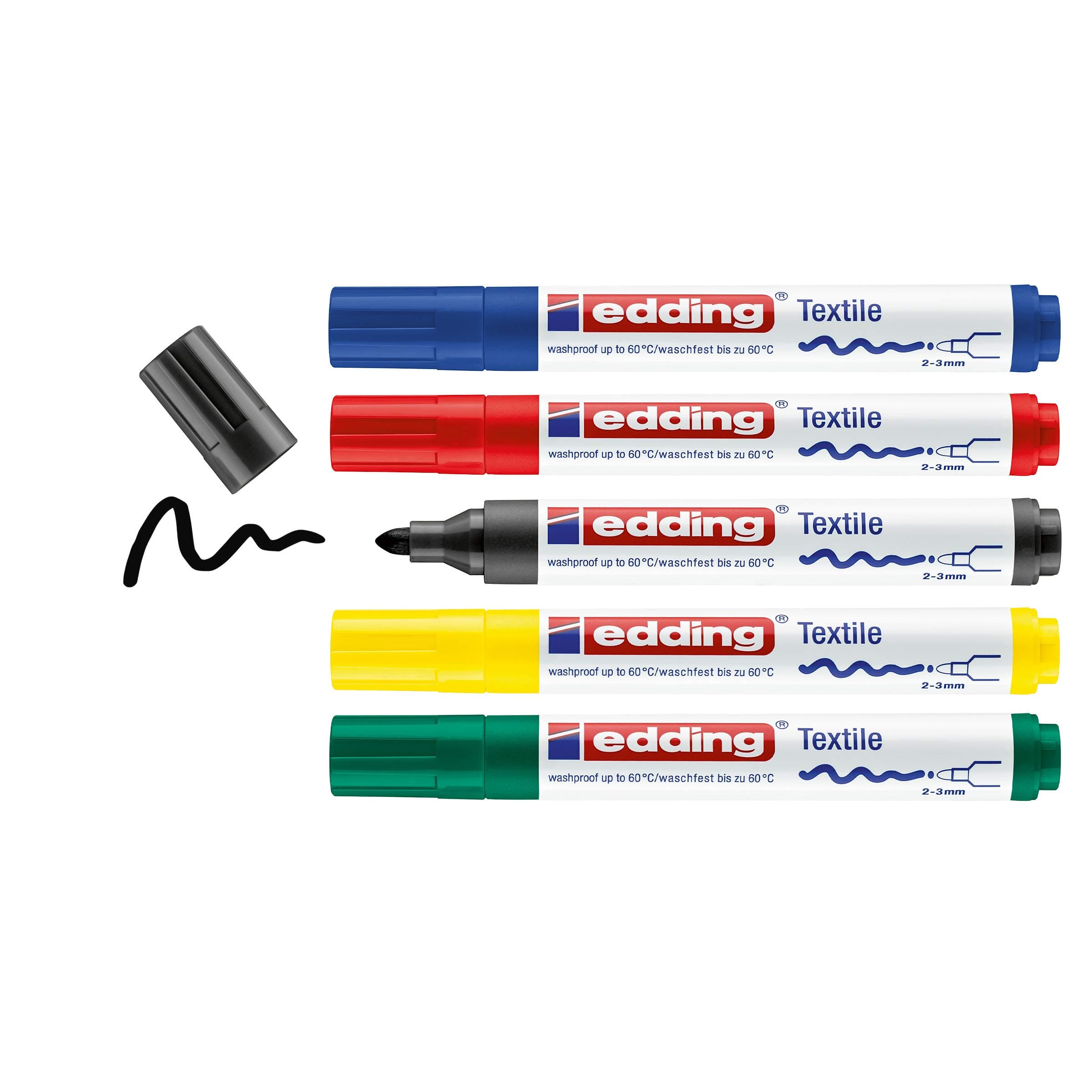 edding 4500 textile marker - Set of 5 - Standard colours