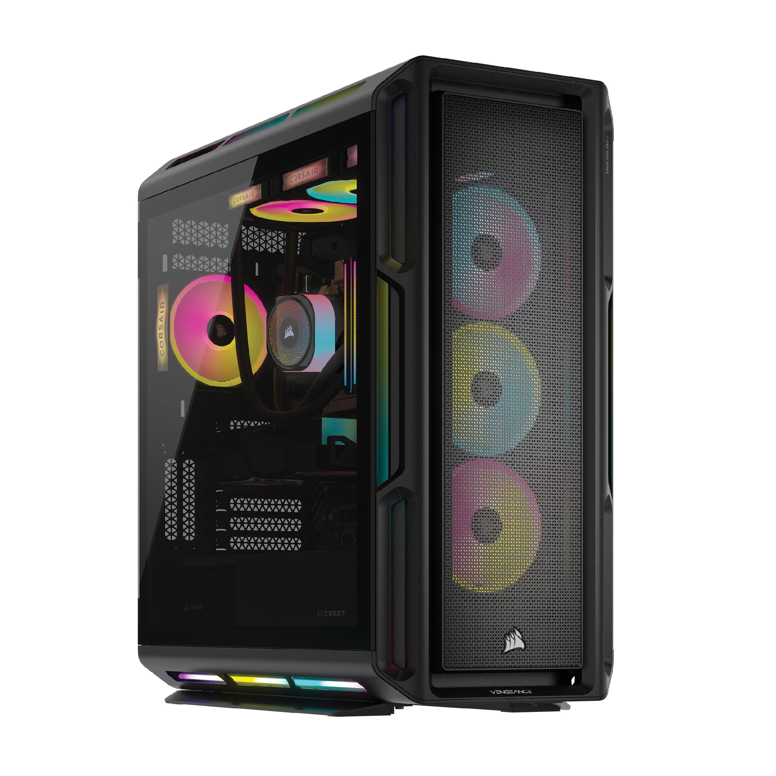 Vengeance i8200 Gaming PC – Liquid Cooled Intel® Core™ i9 14900KF CPU – NVIDIA GeForce RTX 5080 GPU – 64GB Dominator Titanium RGB DDR5 Memory, Windows 11 Pro – 2TBx2 M.2 SSD – Black