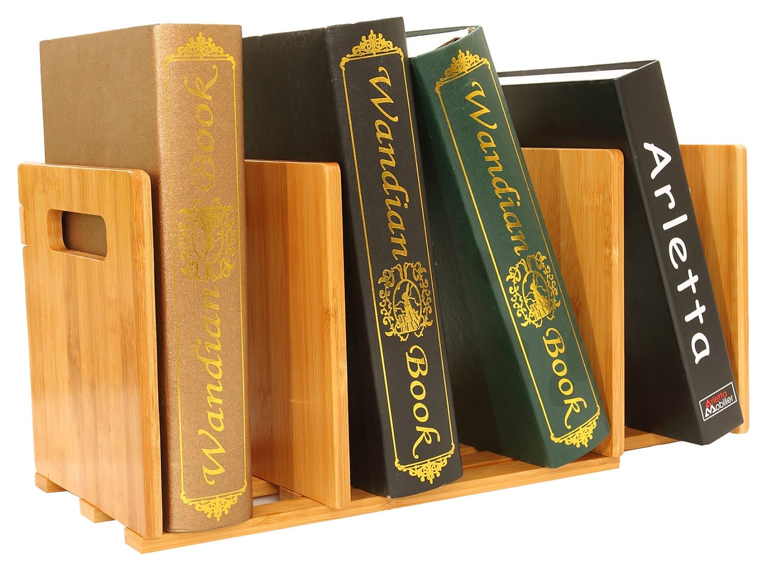 Bamboo Desk Organizer for Office/Home, Expandable and Adjustable Bookshelf