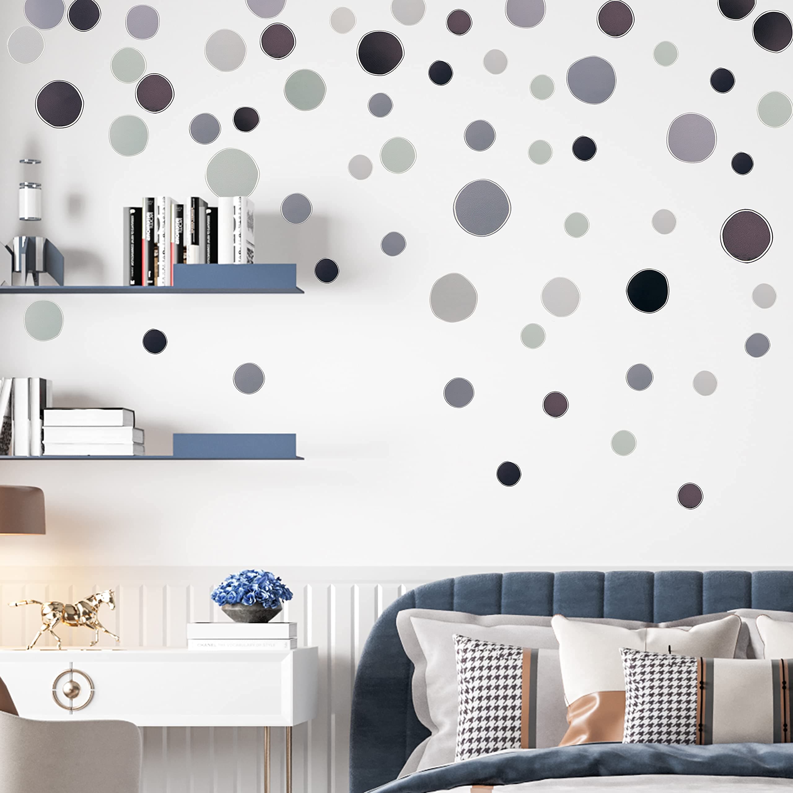 SüssUAE 116 Blue Dots Nursery Wall Stickers