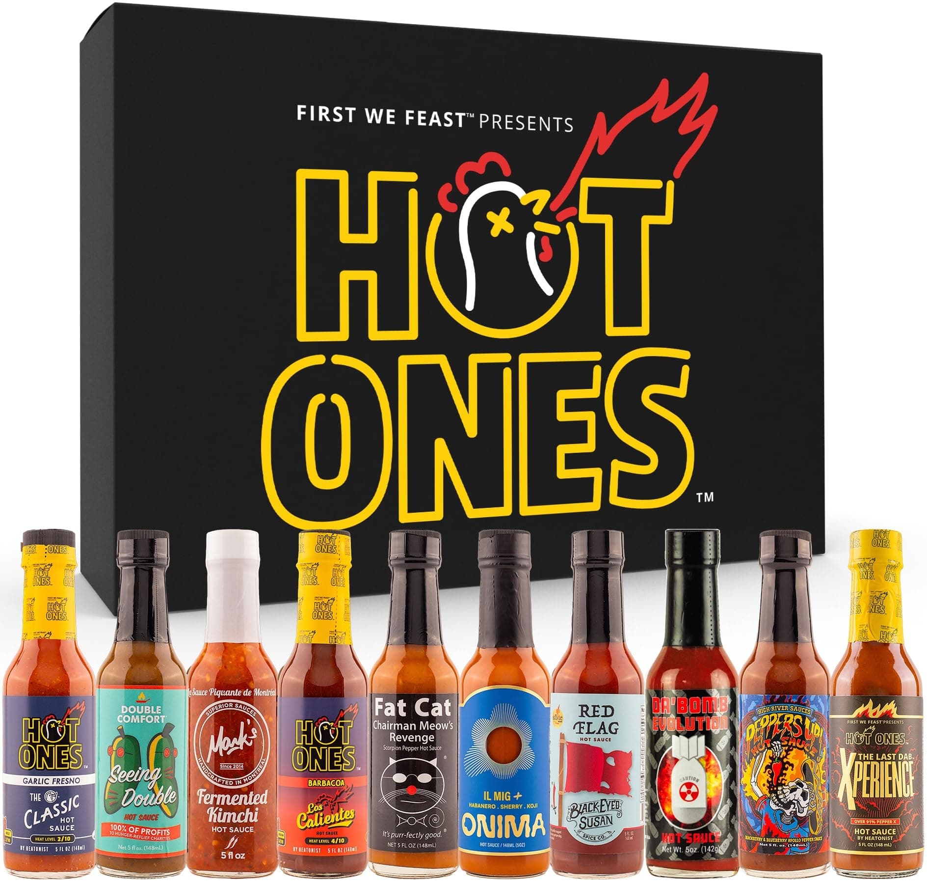 Hot Ones Hot Sauce Challenge Set - Season 24 Gift Set - Hot Sauce Variety Pack Made with Natural Ingredients - Unique Small Batch Hot Sauce Sampler Gift Set - 5 fl oz Bottles (10-Pack)