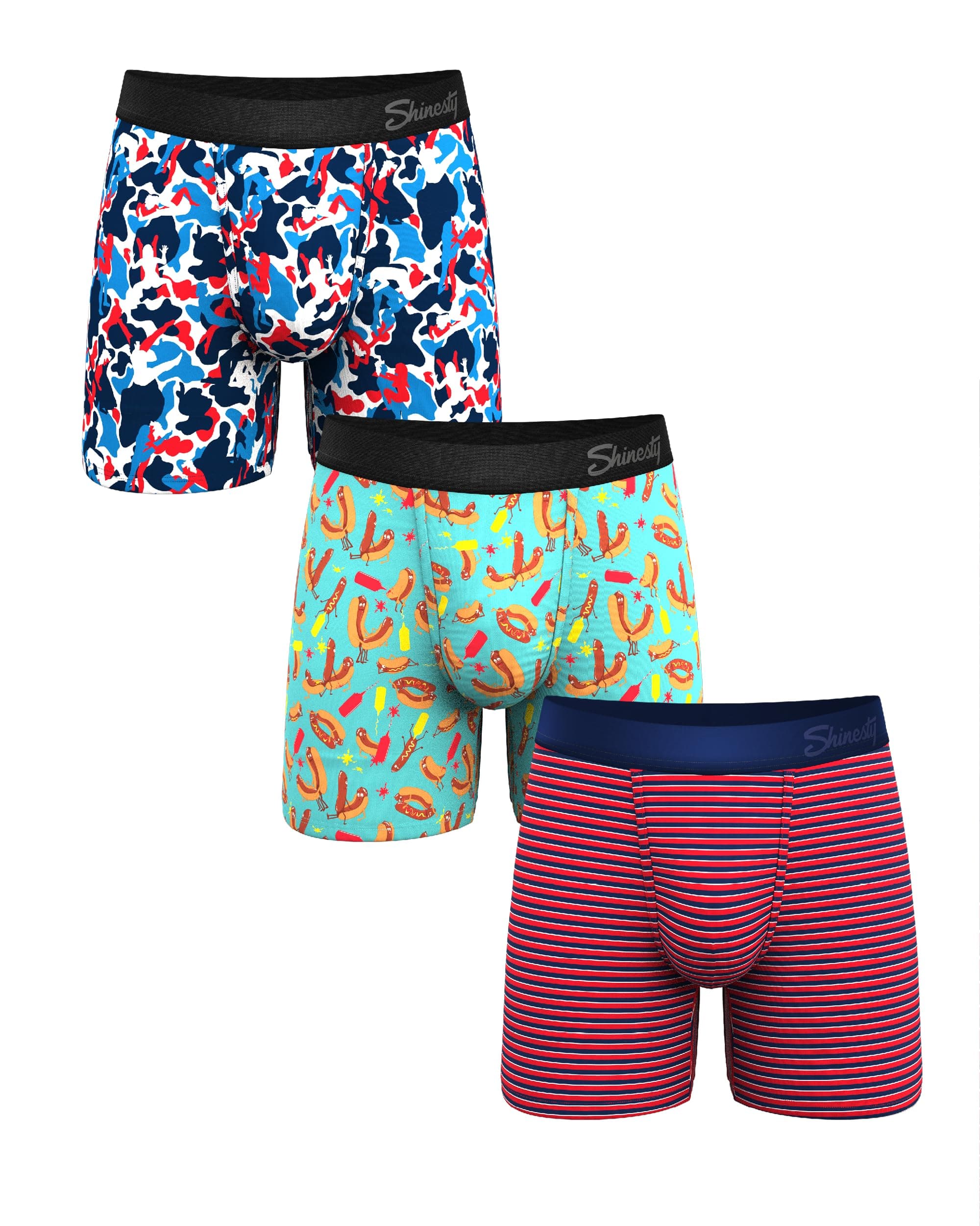 Shinesty Hammock Support Mens Boxer Briefs | Underwear Flyless | 3 Pack