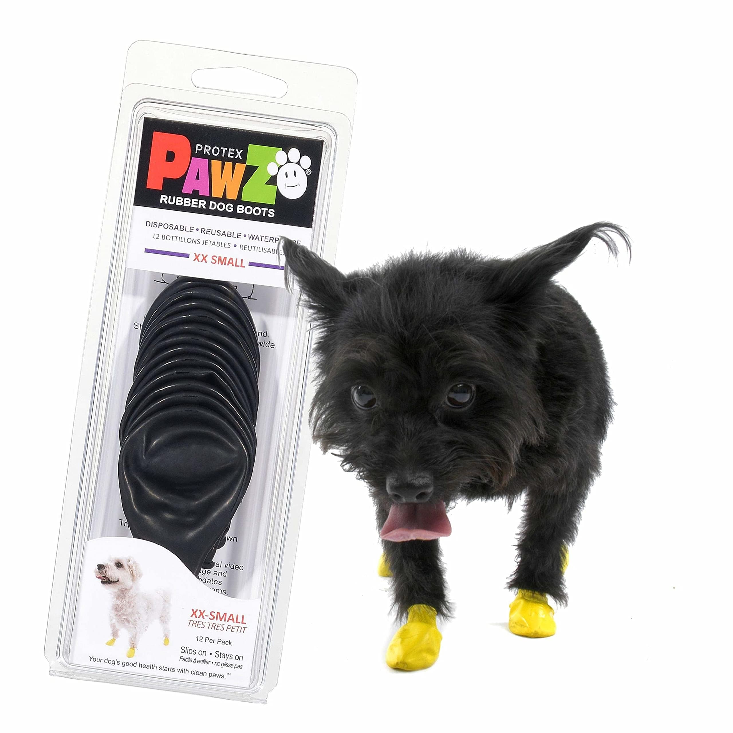 Protex Pawz Protective Dog Boots Black Edition, XXS