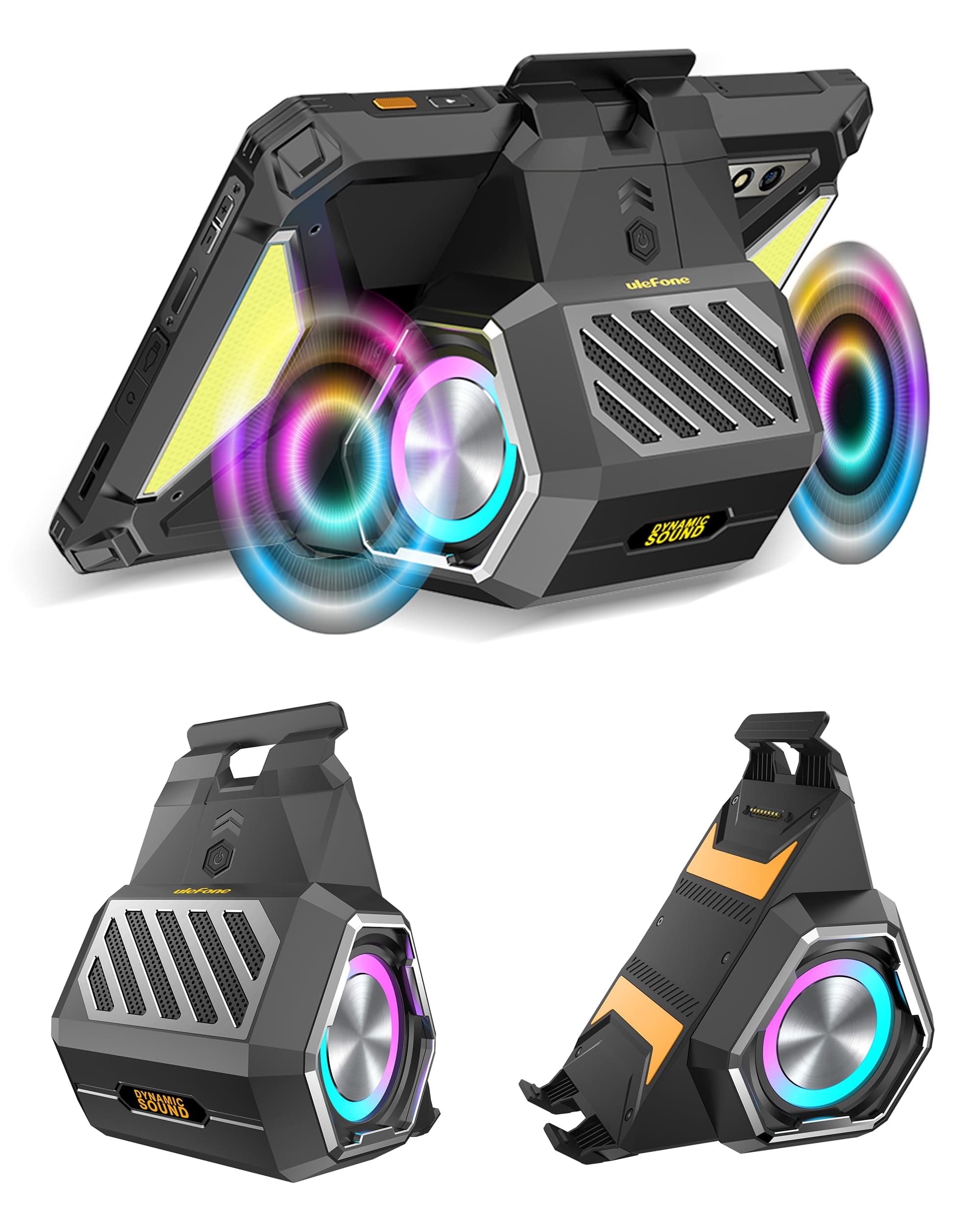 Sound KIT for Armor Pad 3 Series, 2-in-1 Sound and Stand, 9W Power 114dB, Dual Colorful LED Lights, 8-pin Connector No Lag, Anti-Slip Pads