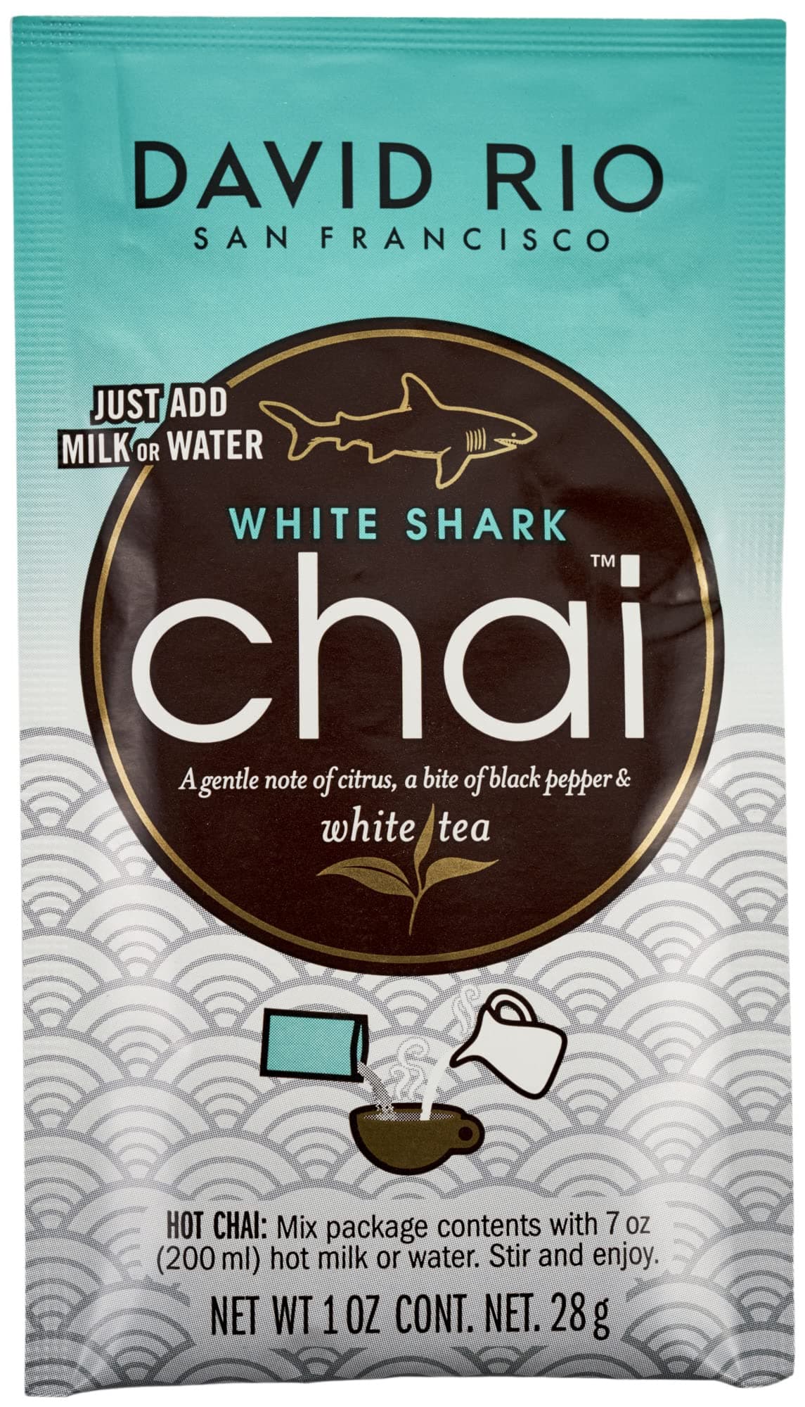 David Rio Chai Tea Single Serve Packets, White Shark Chai, 1.23 Ounce (Pack of 12)