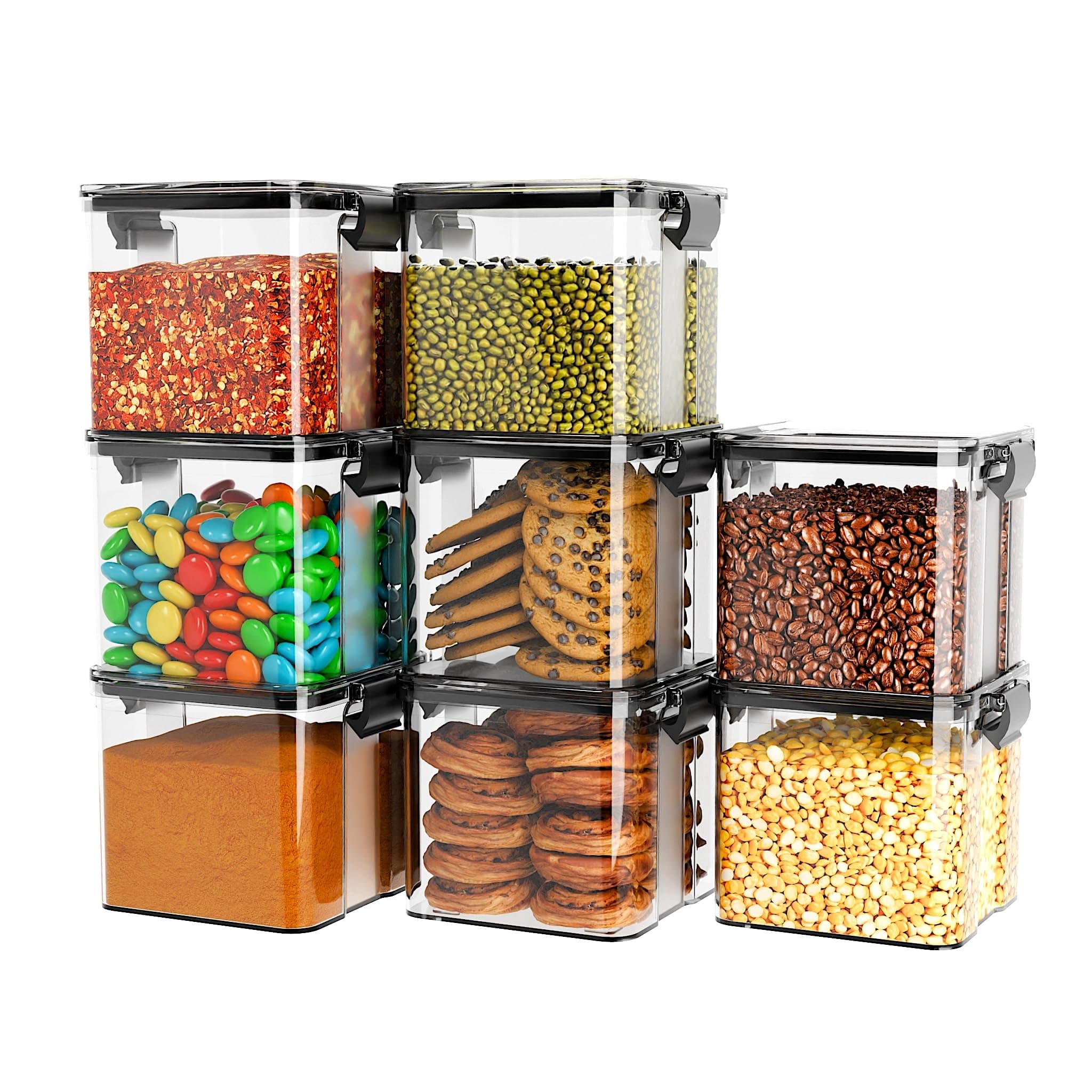 - TEX-RO Air Tight Containers For Kitchen Storage Box/BPA Free Storage Containers For Kitchen/Containers For Kitchen Storage Set/Kitchen Accessories Items For Home (Set Of 4, 700 Ml) Transparent