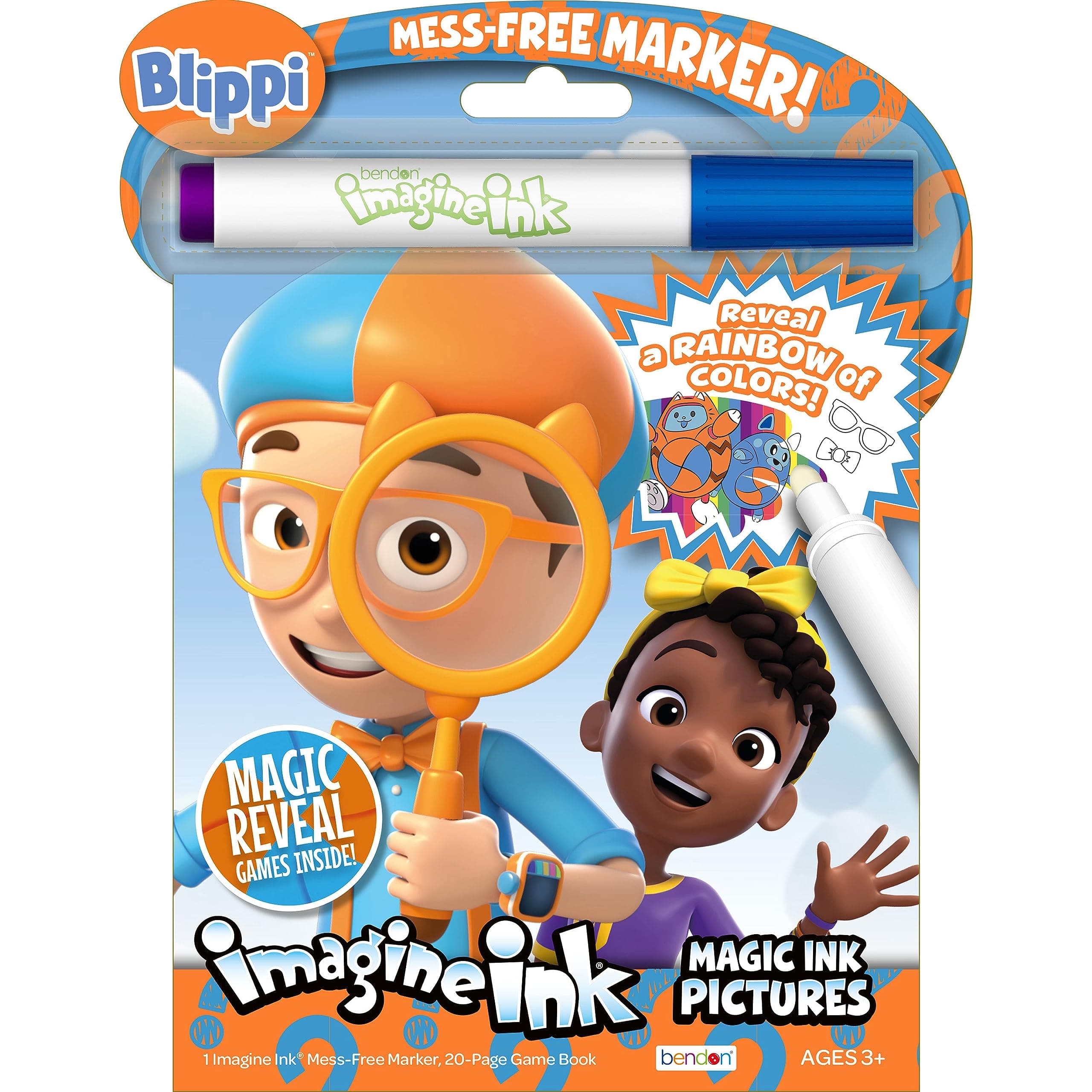 Blippi 59090 20 Page Imagine Ink Coloring Book with Mess Free Markers