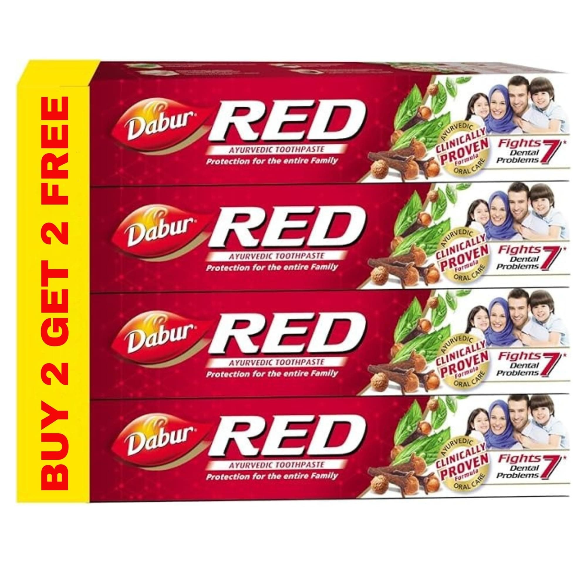 Dabur Red Ayurvedic Toothpaste for Teeth & Gums 4x100g | Enriched with Potent Ayurvedic Ingredients | For Healthy Gums & Strong Teeth | Super Value Pack
